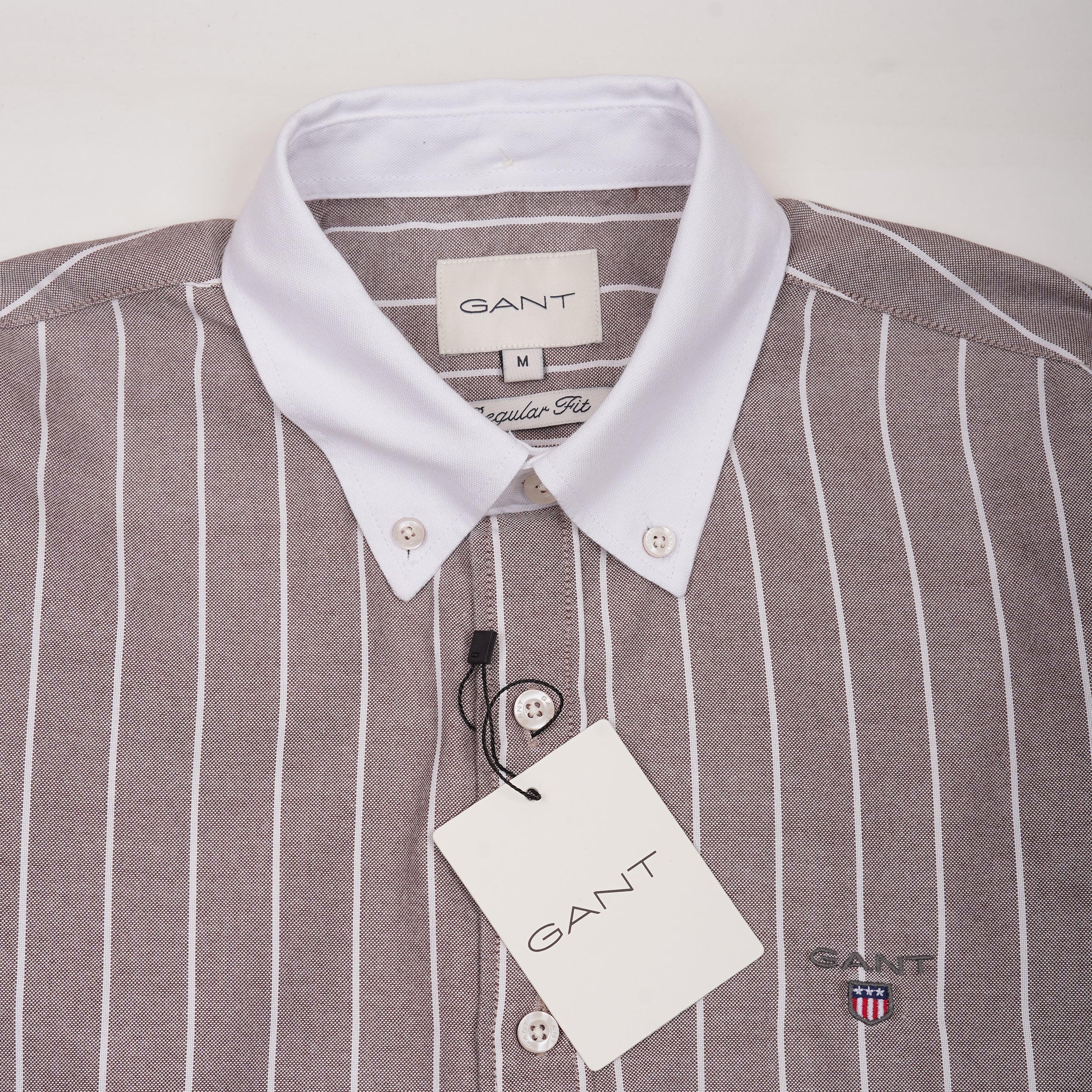 GANT Whispering Almond Tailored Fit Long Sleeve Button-Up Shirt