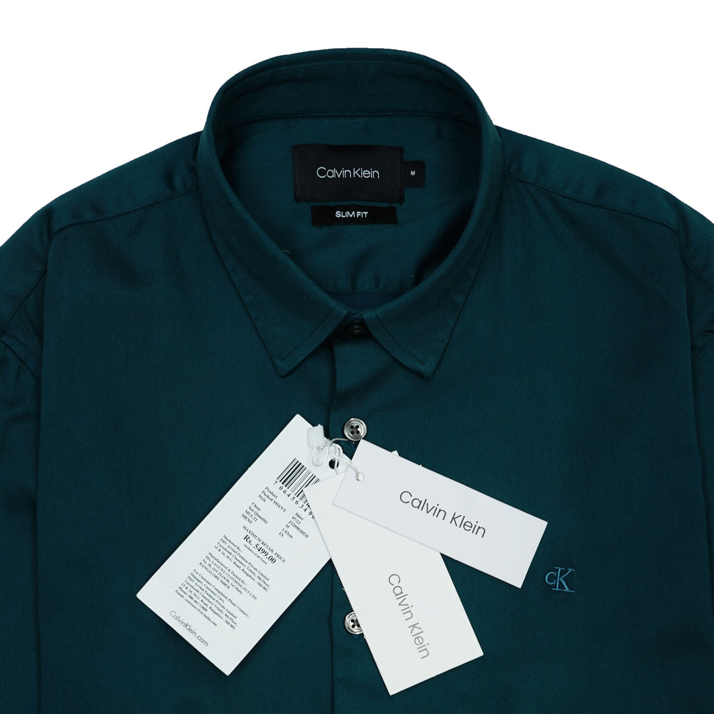 CALVIN KLEIN Quasar Blue Tailored Fit Long Sleeve Shirt