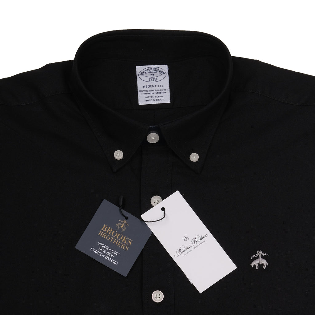 BROOKS BROTHERS Midnight Onyx Regent Fit Long Sleeve Stretch Oxford Shirt