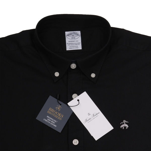 BROOKS BROTHERS Midnight Onyx Regent Fit Long Sleeve Stretch Oxford Shirt