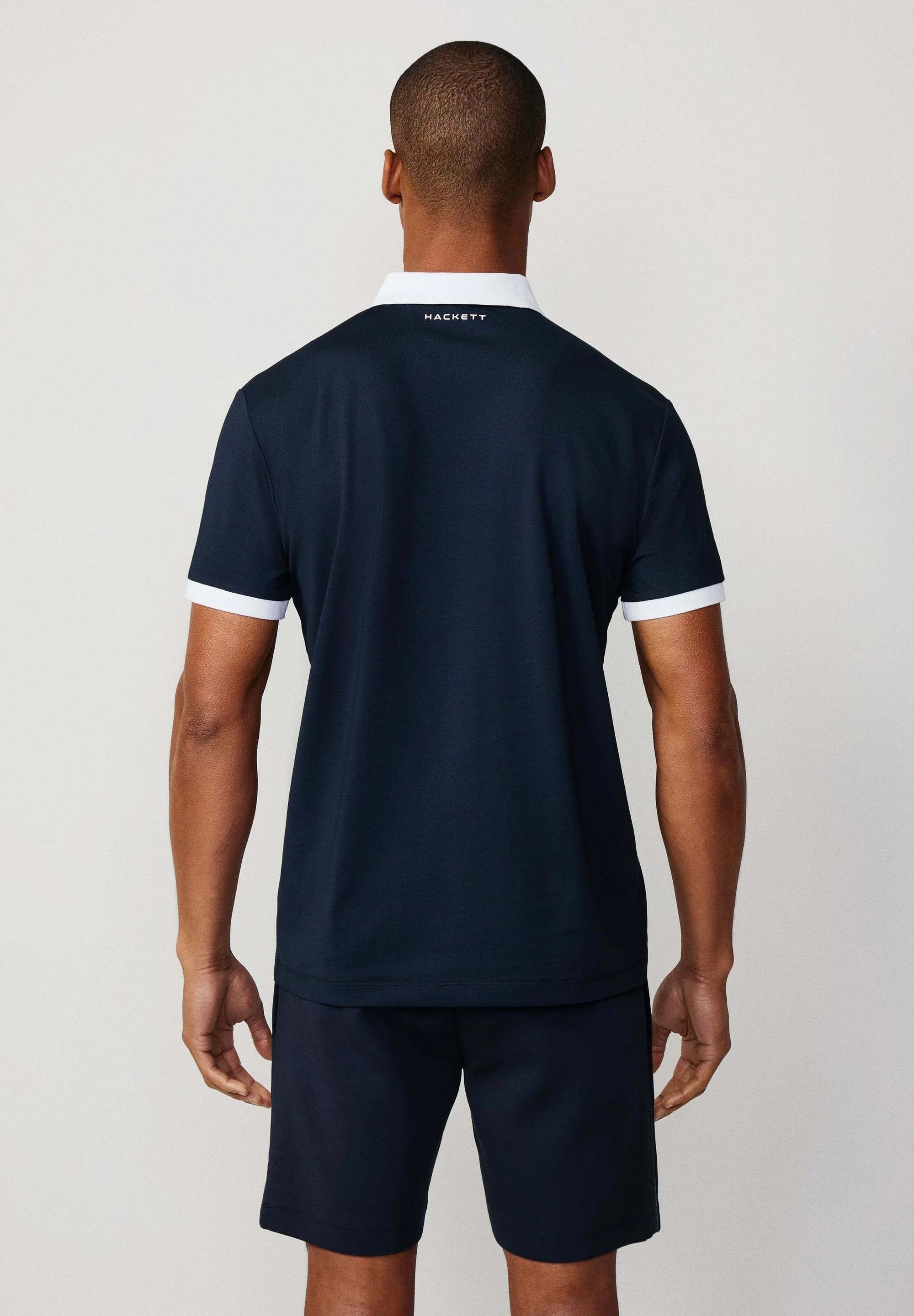 HACKETT Twilight Teal Tailored Fit Short Sleeve Piqué Polo Shirt