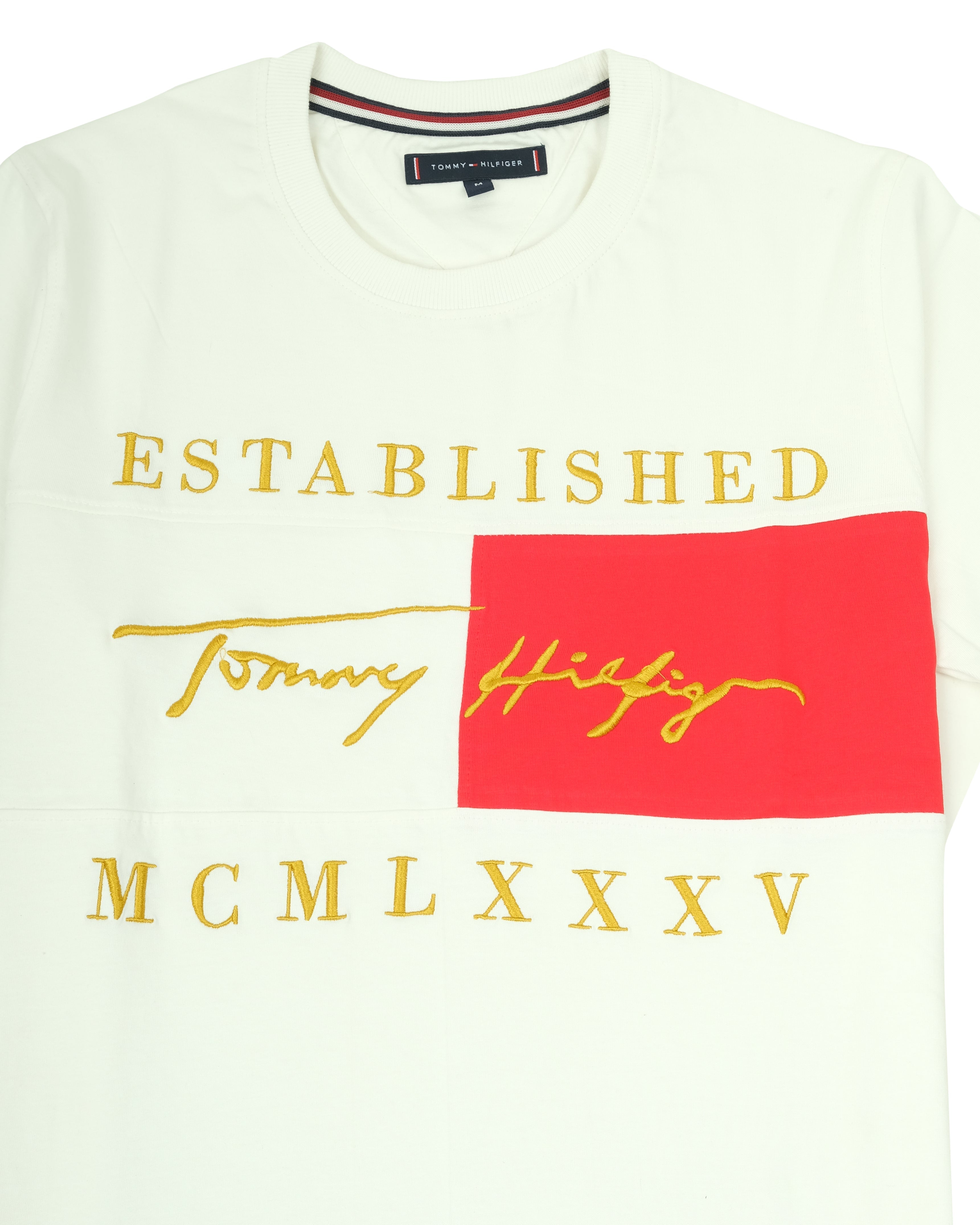 TOMMY HILFIGER Cloud Ivory Signature Graphic Short Sleeve Tee
