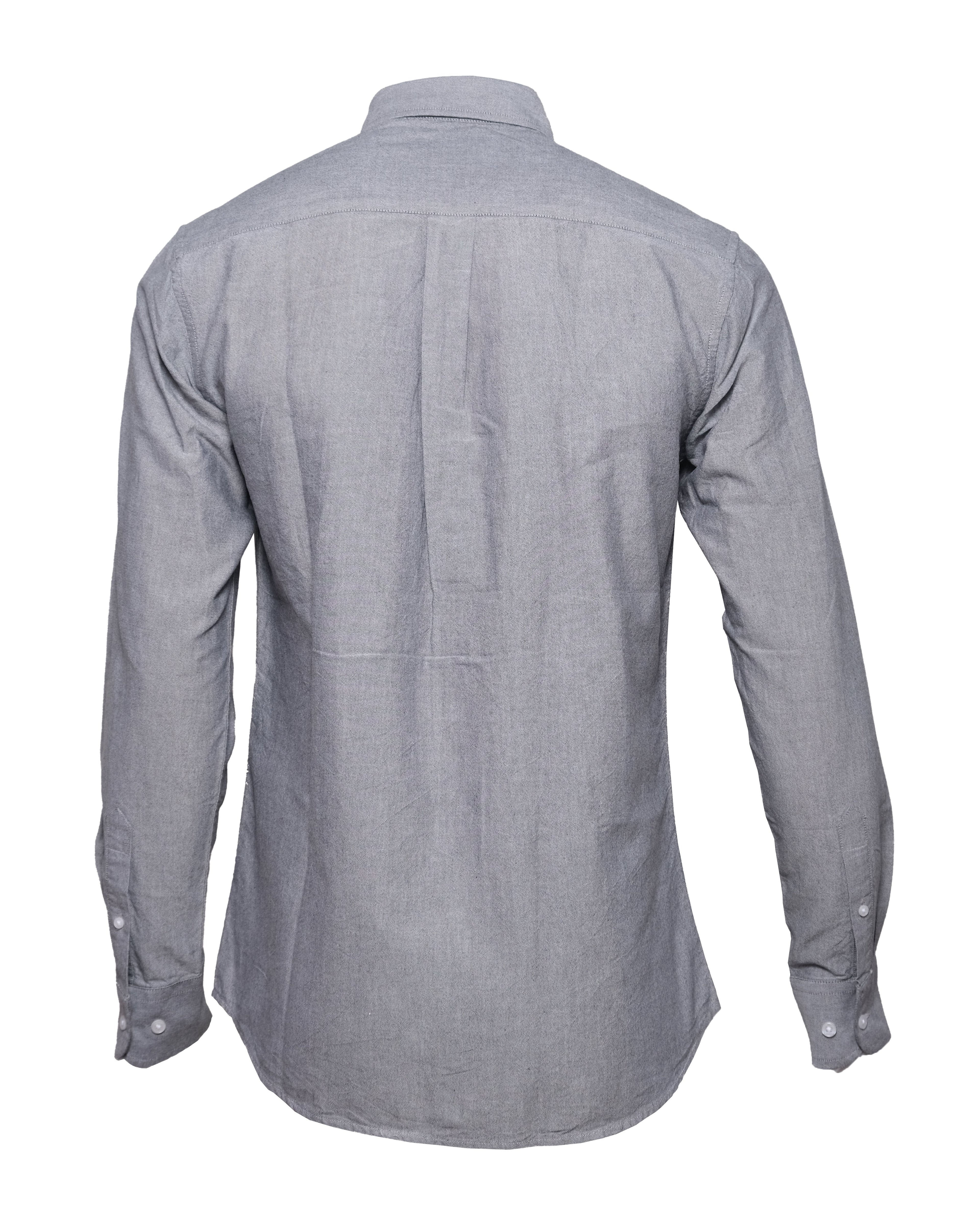 LACOSTE Misty Slate Slim Fit Long Sleeve Button-Down Shirt