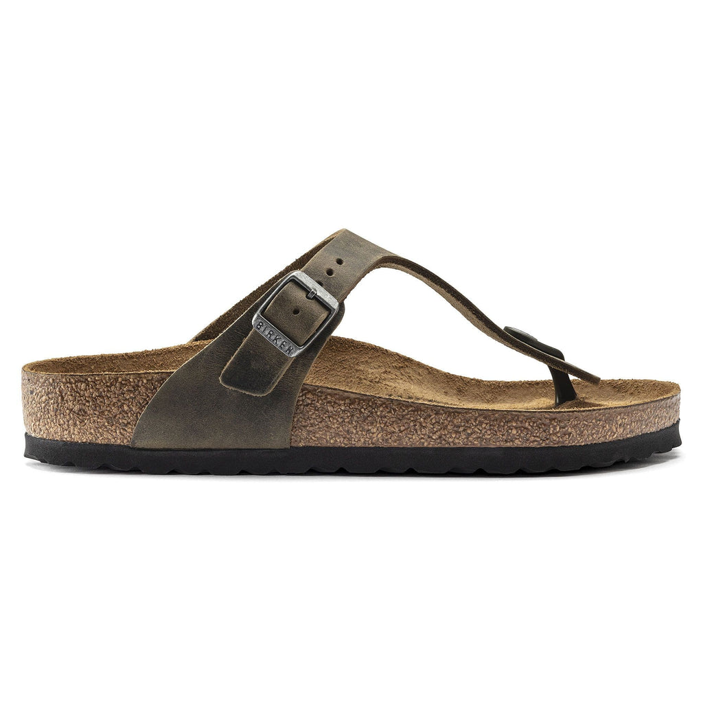 BIRKENSTOCK Moss Olive Oiled Leather Gizeh Sandals
