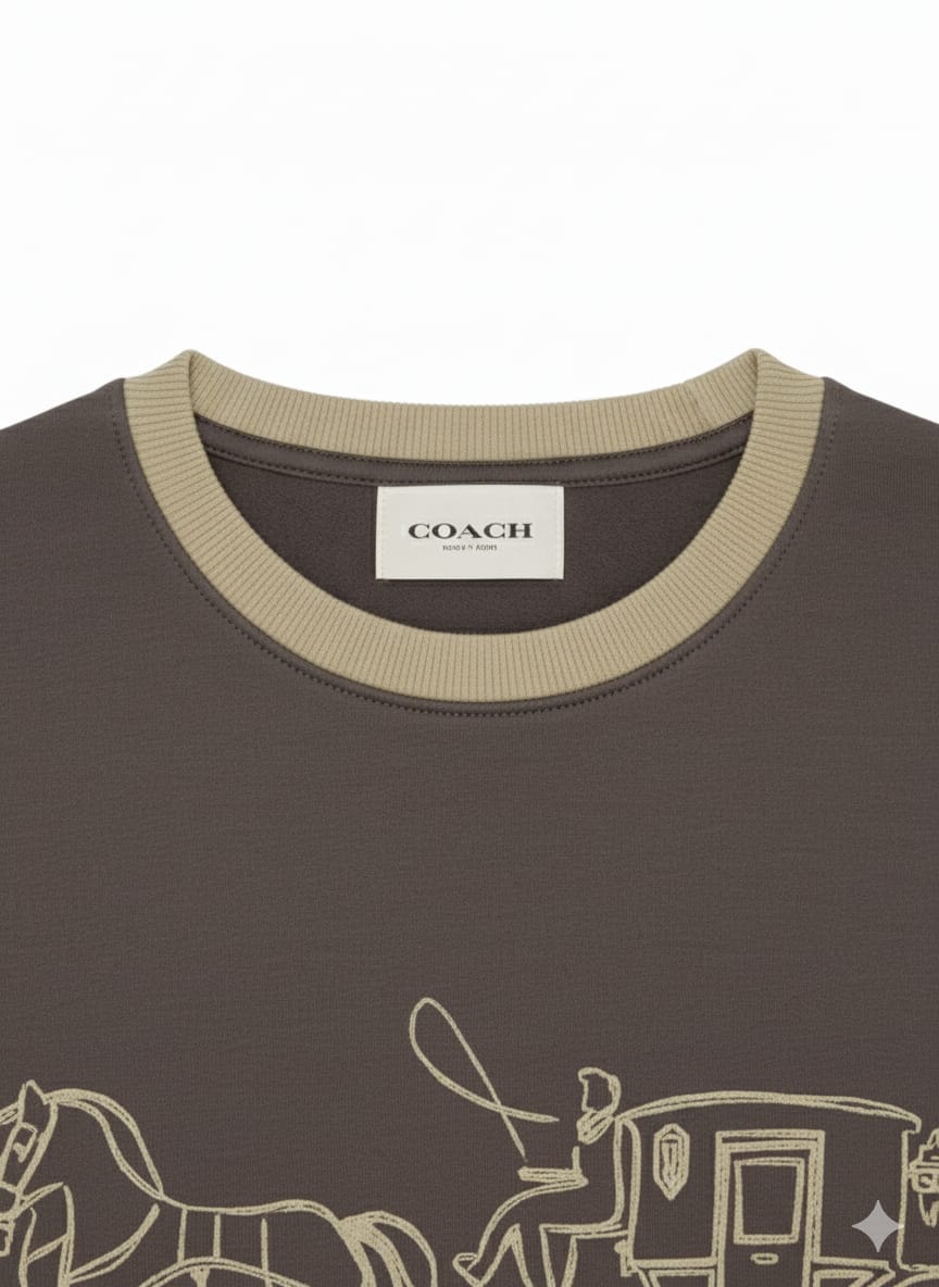Coach Logo Heavy Quality Sweatshirt In Dark Grey  - Premium Winter Collection