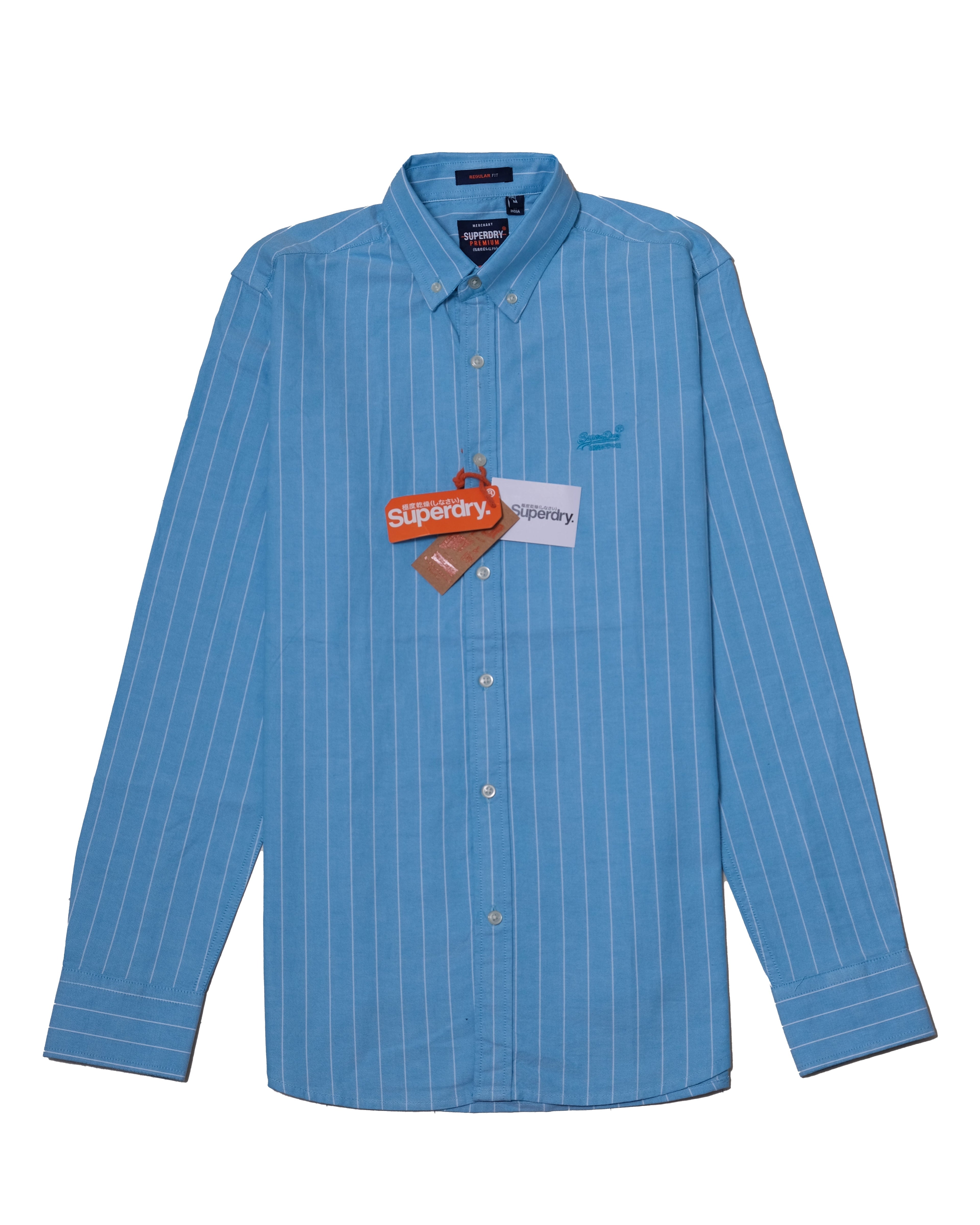 SUPERDRY Azure Wave Classic Fit Long Sleeve Oxford Shirt