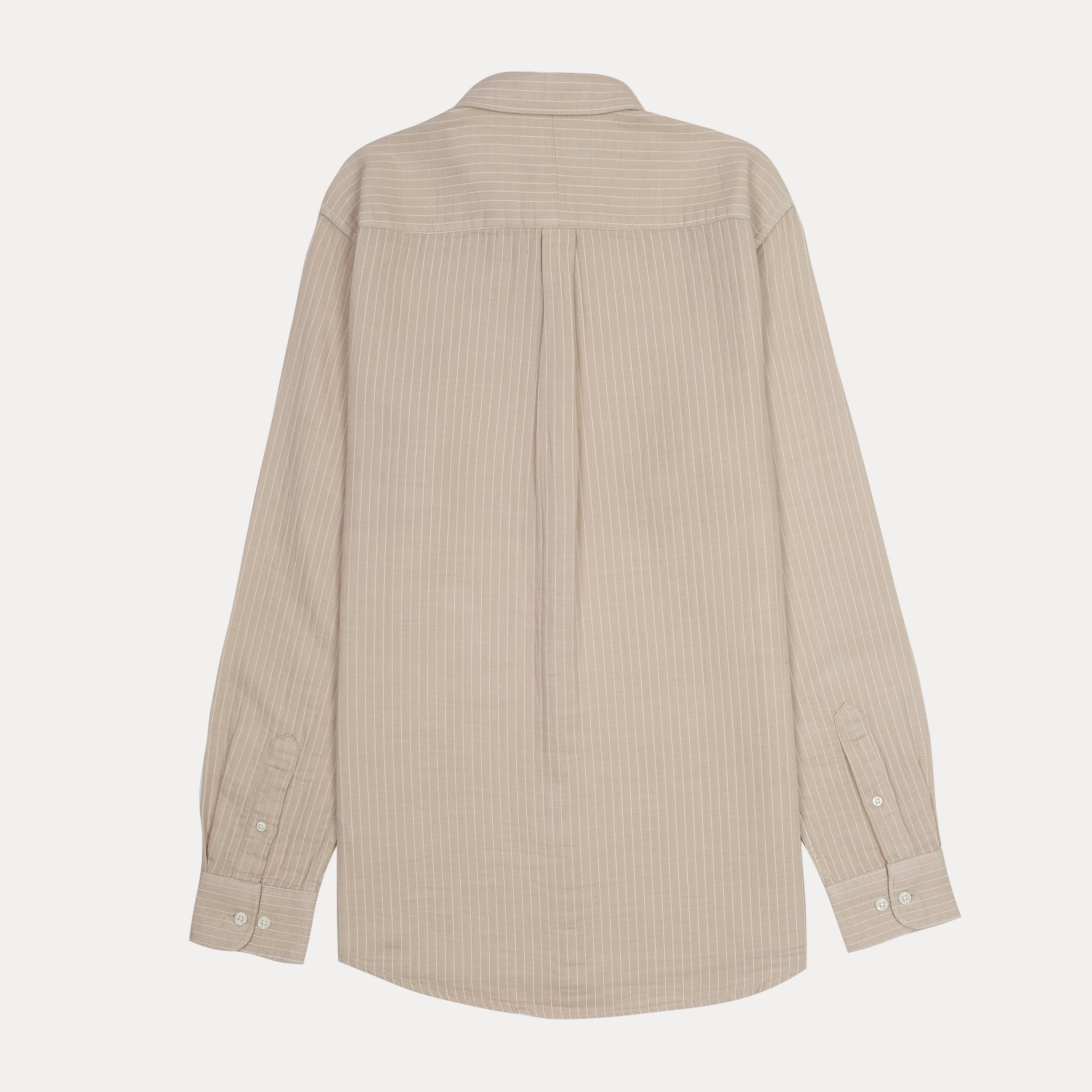 POLO RALPH LAUREN Sandy Taupe Tailored Fit Long Sleeve Striped Button-Down Shirt