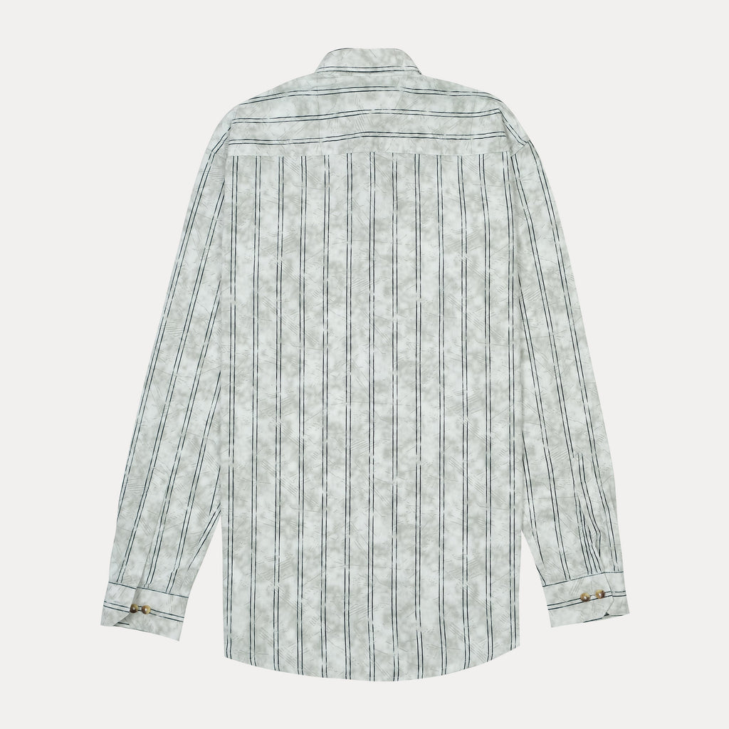POLO Ethereal Silver Custom Fit Long Sleeve Button-Up Shirt