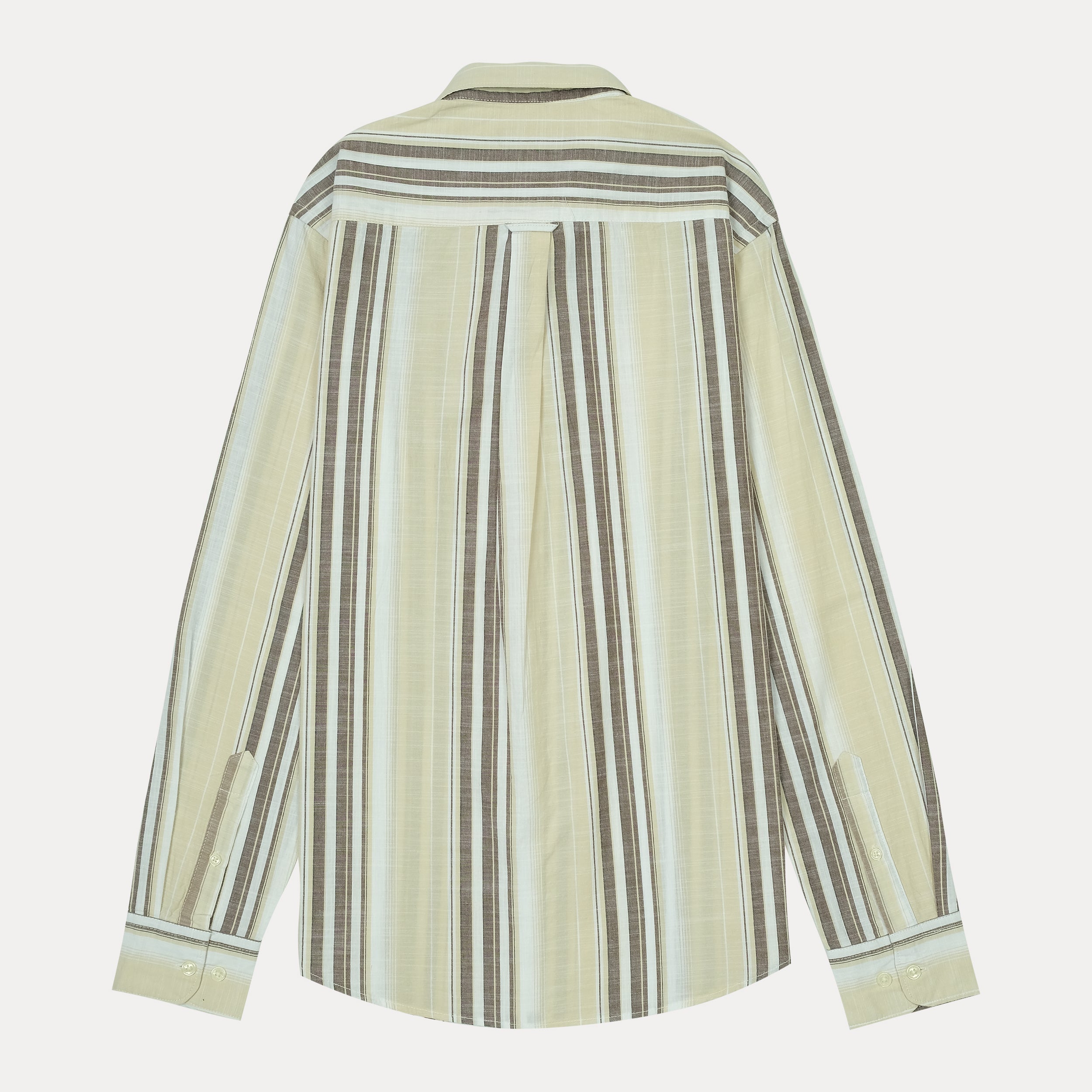 TOMMY HILFIGER Sandstone Silk-Smooth Tailored Fit Long Sleeve Striped Shirt
