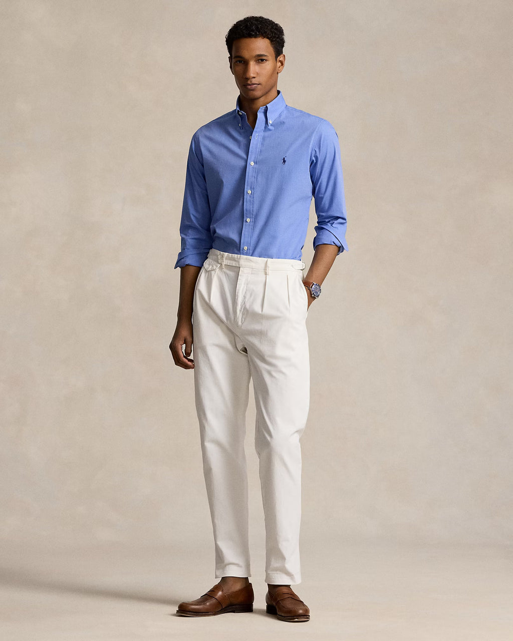 POLO RALPH LAUREN Celestial Azure Custom Fit Long Sleeve Button-Down Shirt