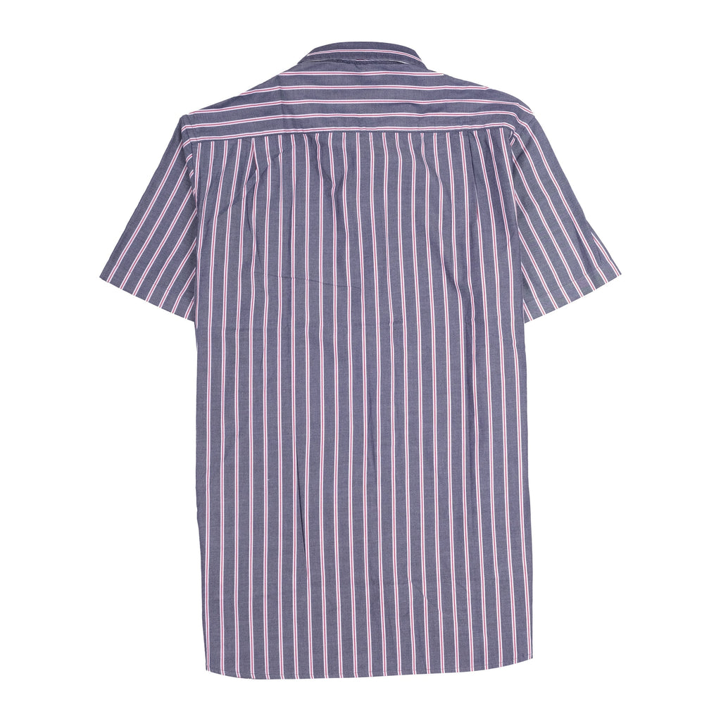 NAUTICA Dusk Blue Slim Fit Stretch Short Sleeve Striped Shirt