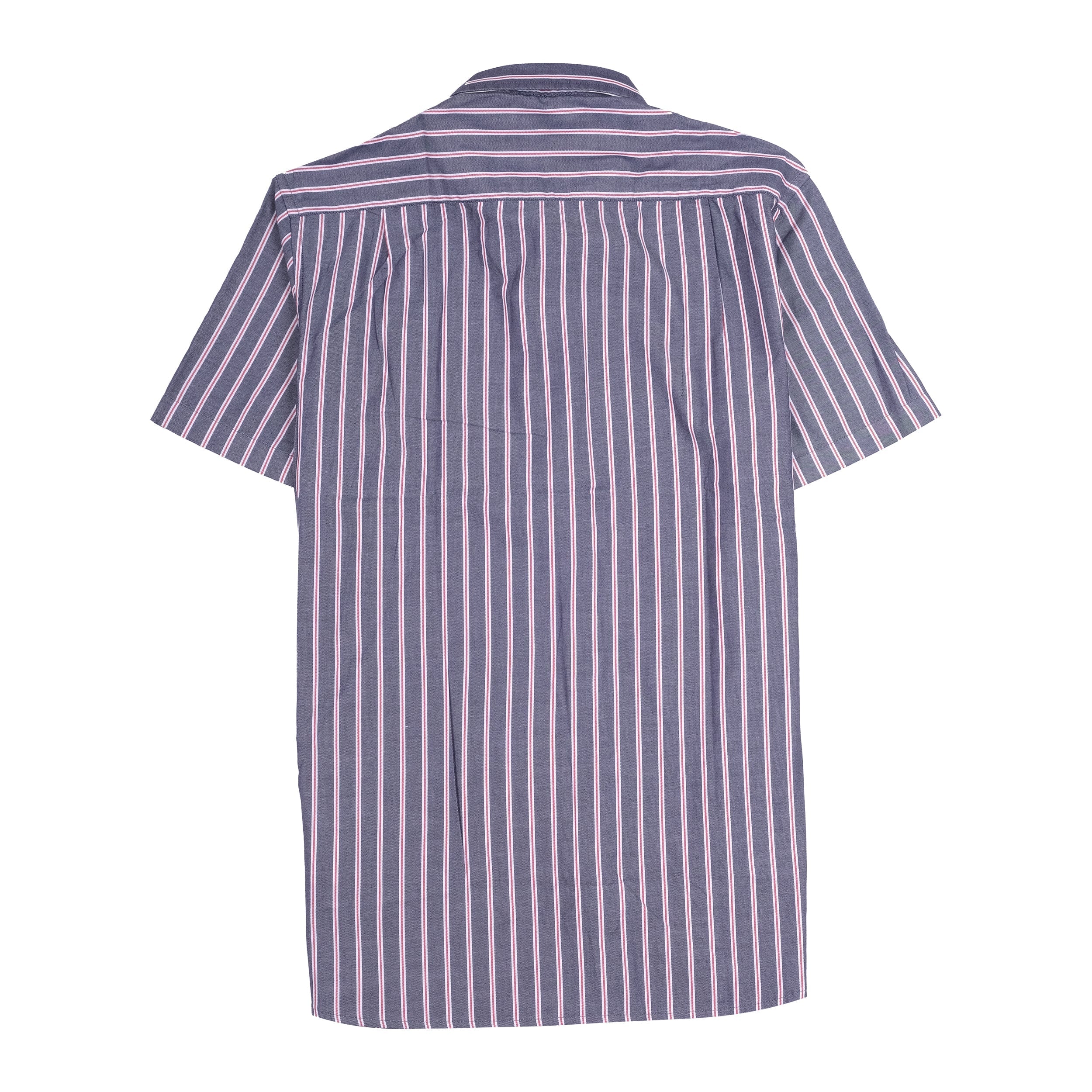 NAUTICA Dusk Blue Slim Fit Stretch Short Sleeve Striped Shirt