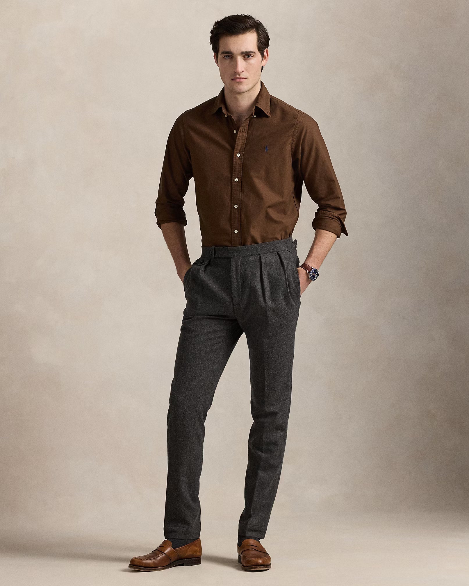 POLO RALPH LAUREN Ember Clay Classic Fit Long Sleeve Button-Down Shirt