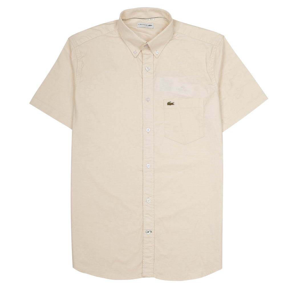 LACOSTE Sandstone Classic Fit Short Sleeve Button-Up Shirt