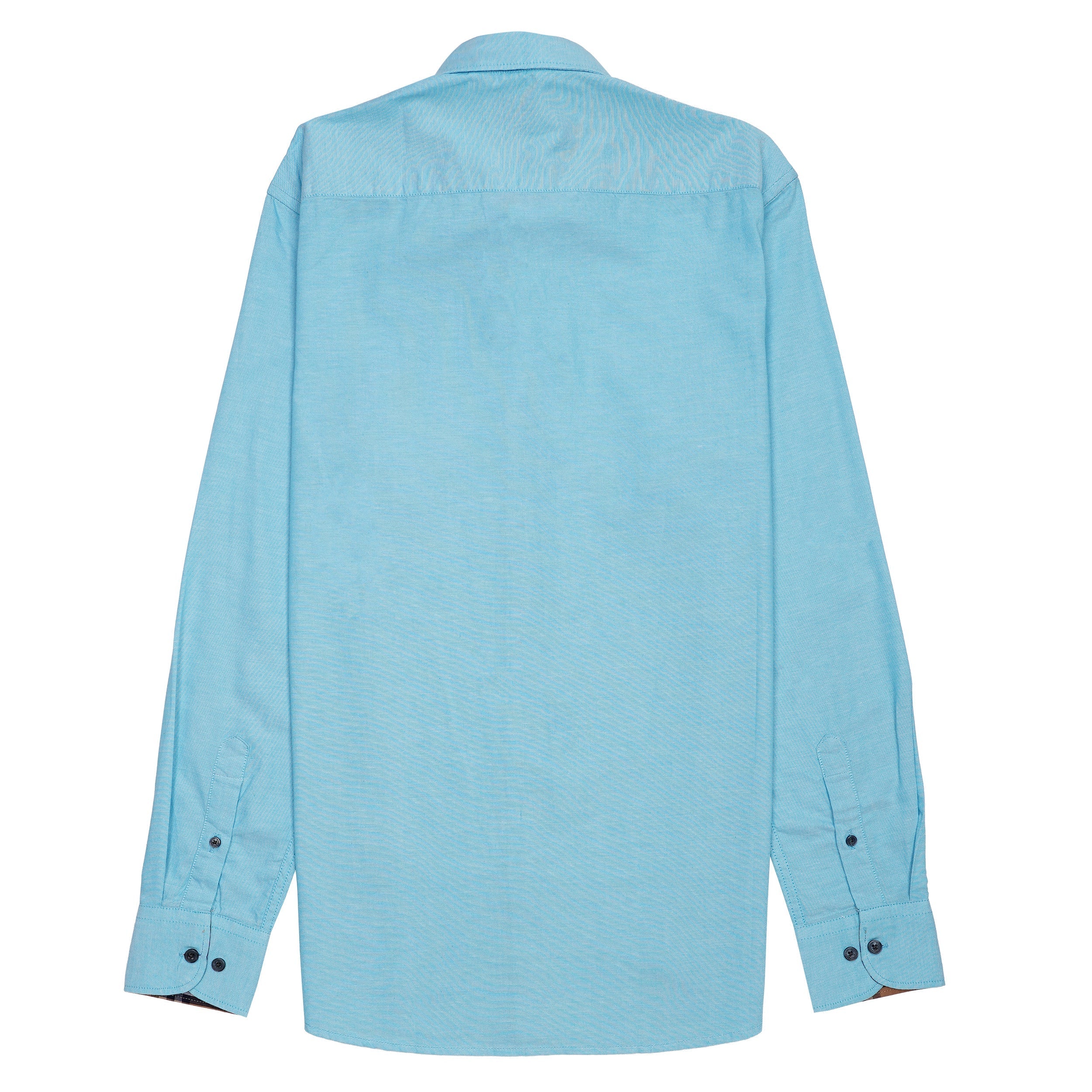 BURBERRY Opulent Turquoise Tailored Fit Long Sleeve Button-Up Shirt