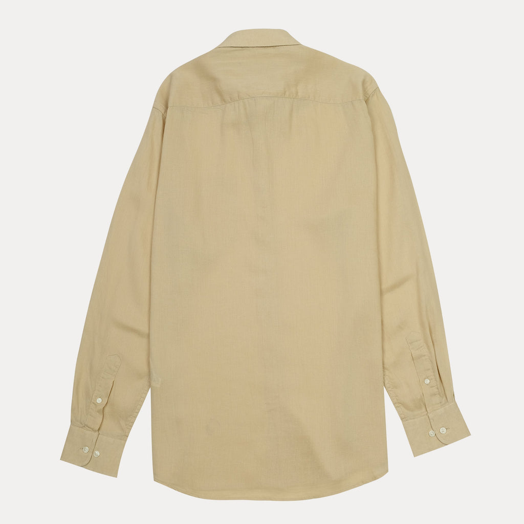 TOMMY HILFIGER Dune Beige Effortless Fit Long Sleeve Button-Up Shirt