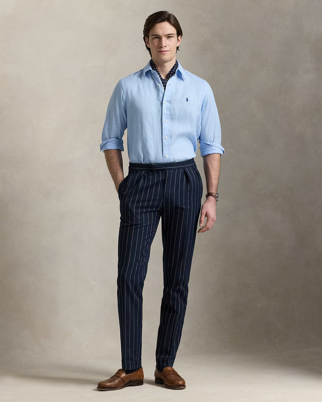 POLO RALPH LAUREN Celestial Aqua Tailored Fit Long Sleeve Button-Up Shirt