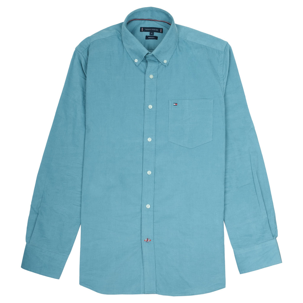 TOMMY HILFIGER Aqua Mist Classic Fit Long Sleeve Button-Down Shirt