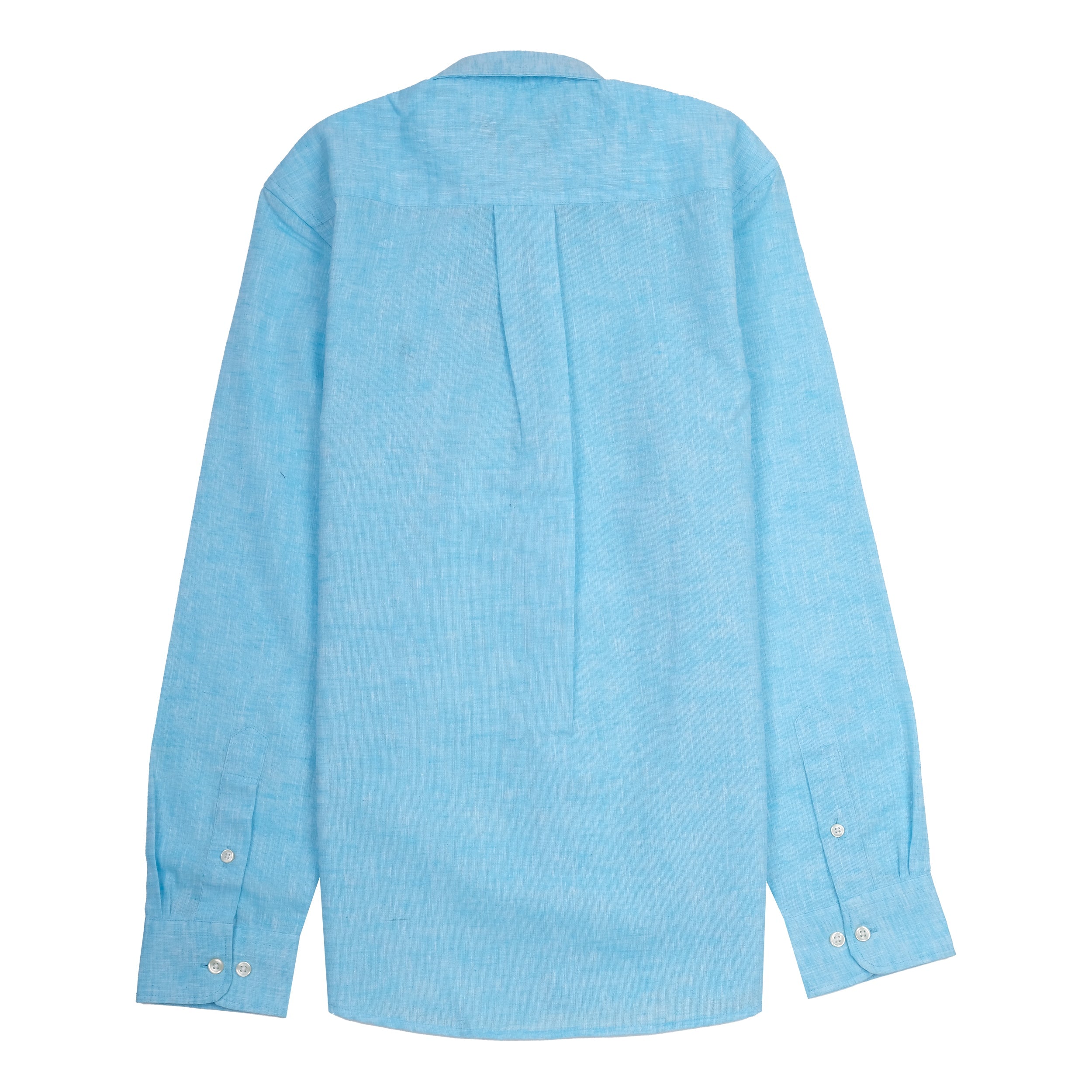 POLO RALPH LAUREN Tranquil Aqua Custom Fit Long Sleeve Linen Blend Shirt