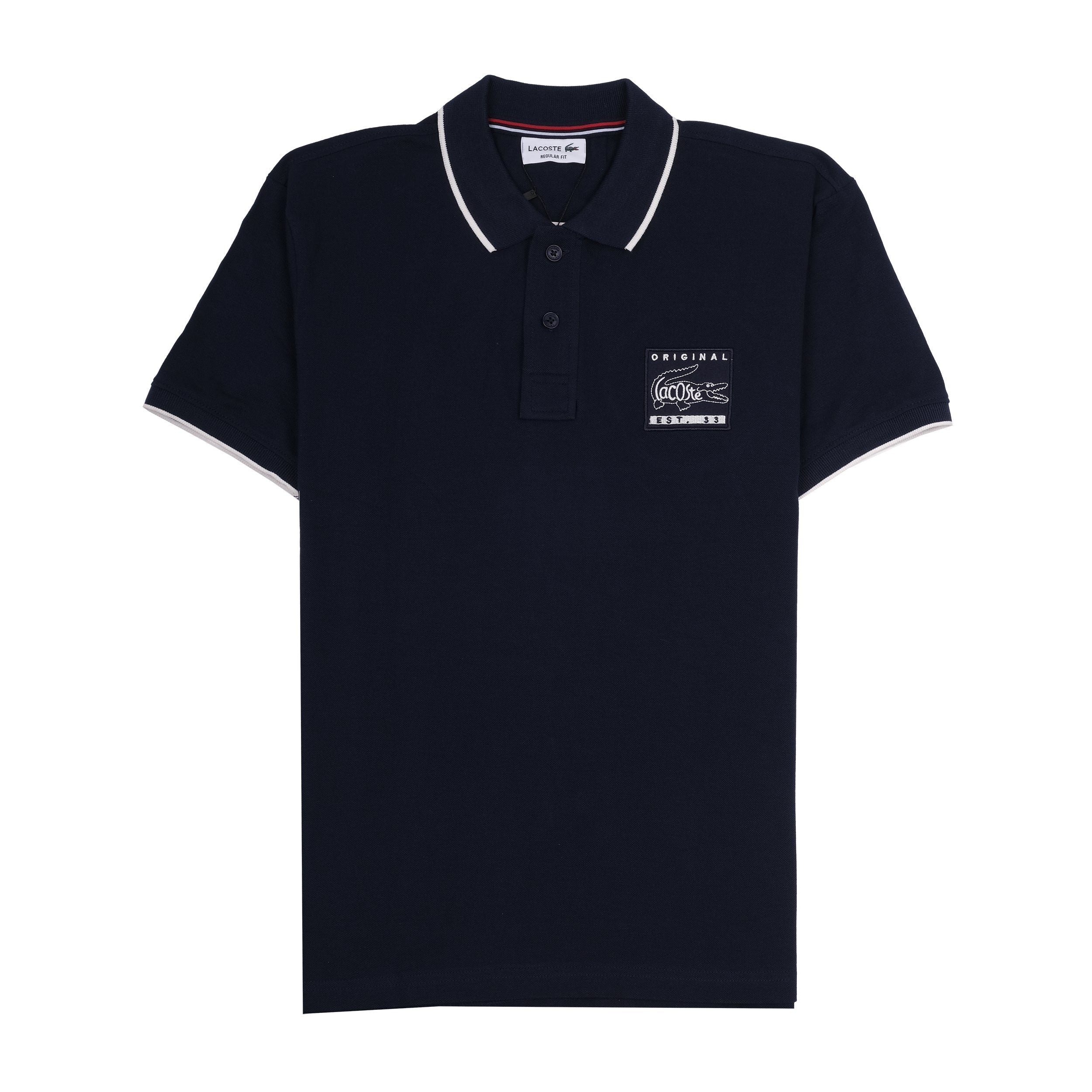 LACOSTE Midnight Navy Classic Fit Polo Shirt with Contrast Trim