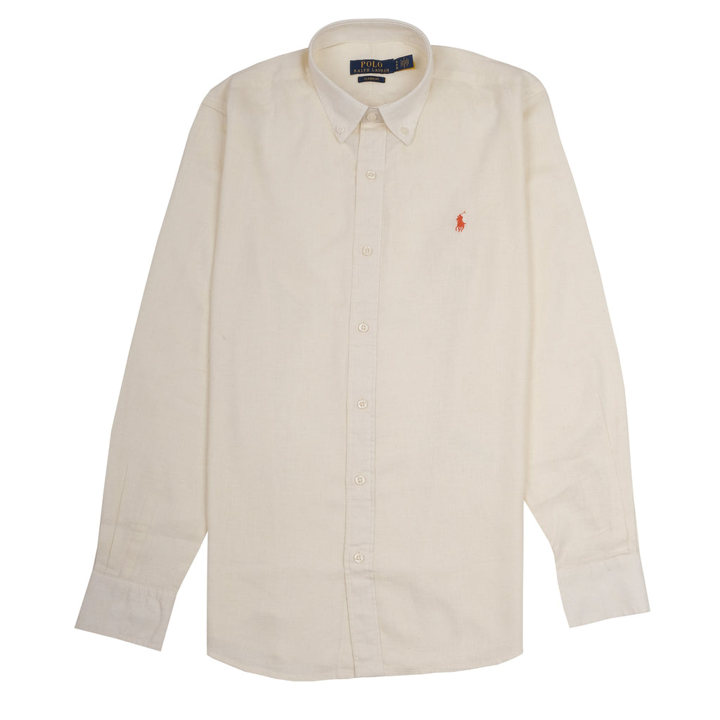 POLO RALPH LAUREN Creamy Vanilla Classic Fit Long Sleeve Button-Down Shirt