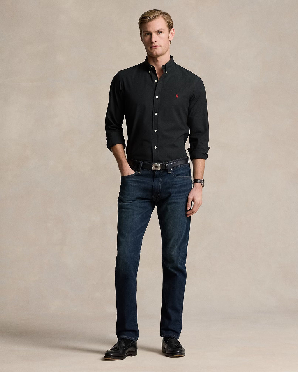 RALPH LAUREN Midnight Onyx Classic Fit Long Sleeve Button-Down Shirt