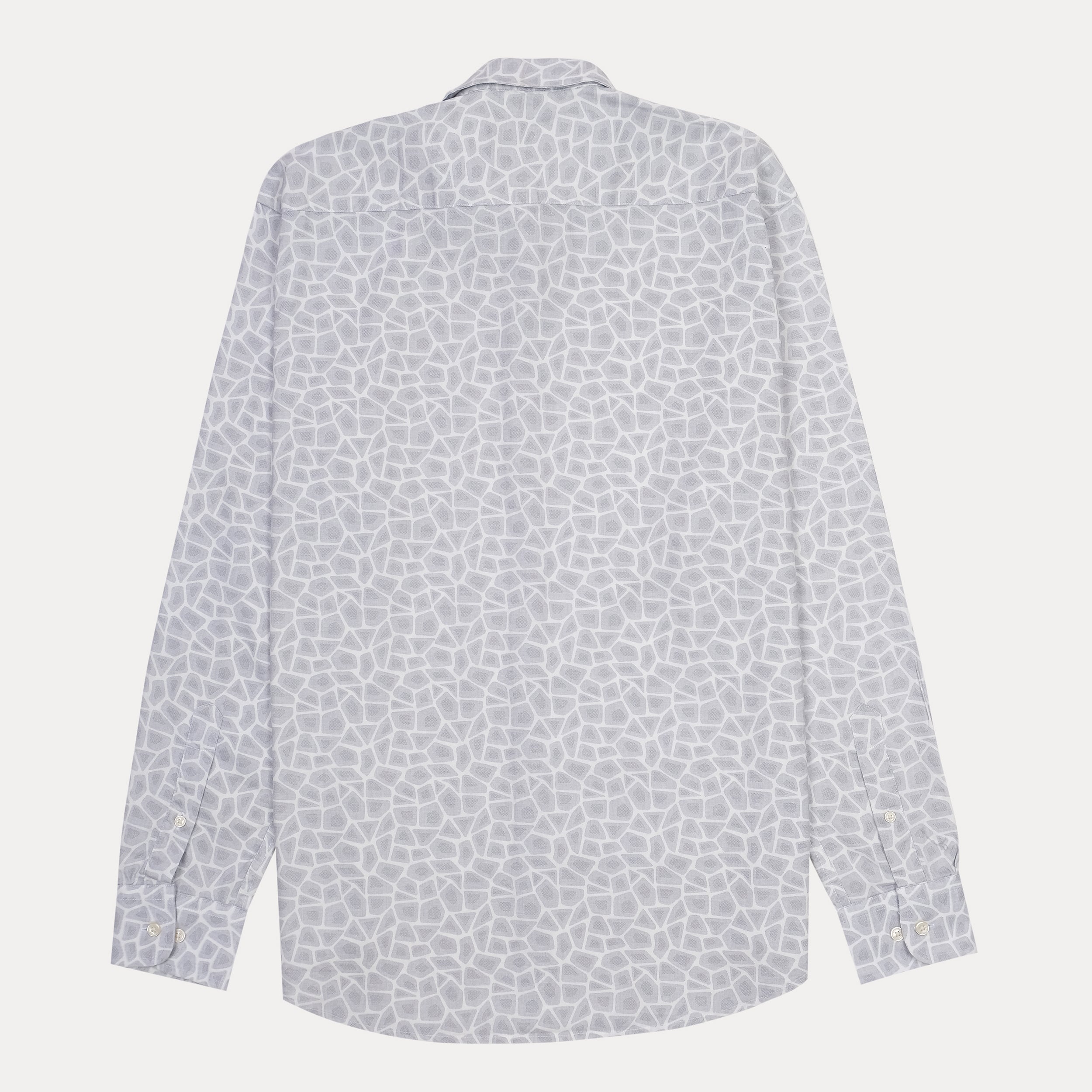 TOMMY HILFIGER Misty Silver Modern Fit Long Sleeve Button-Up Shirt