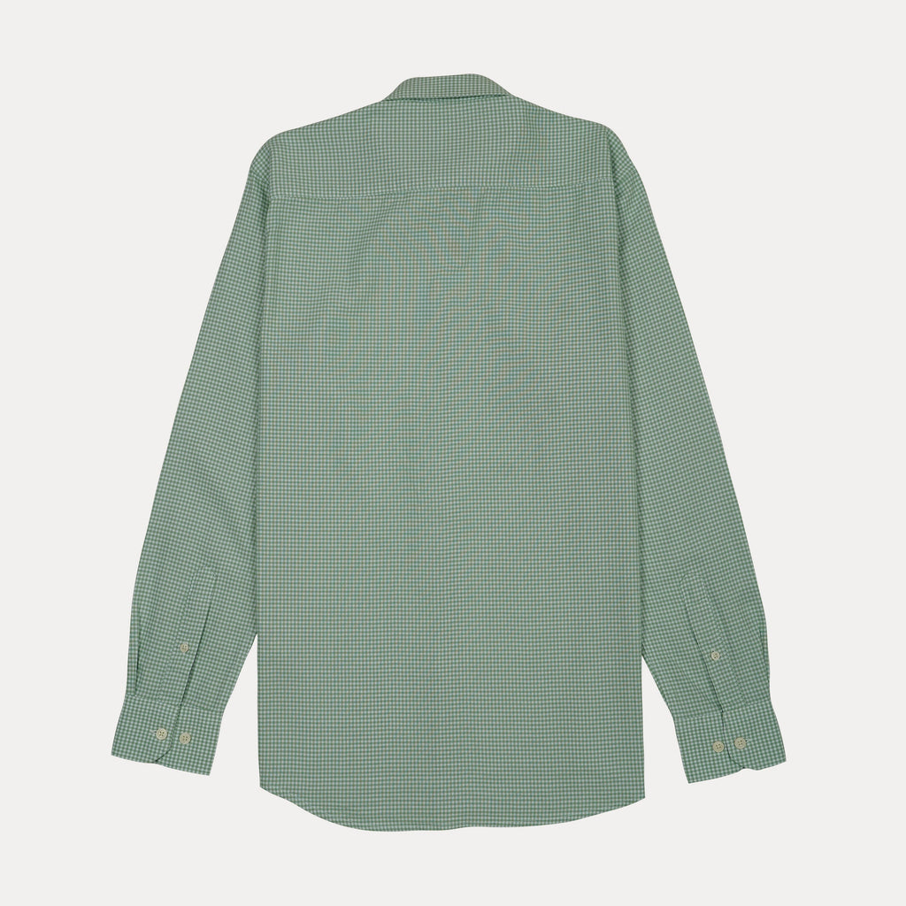 HACKETT Enchanted Sage Tailored Fit Long Sleeve Gingham Shirt