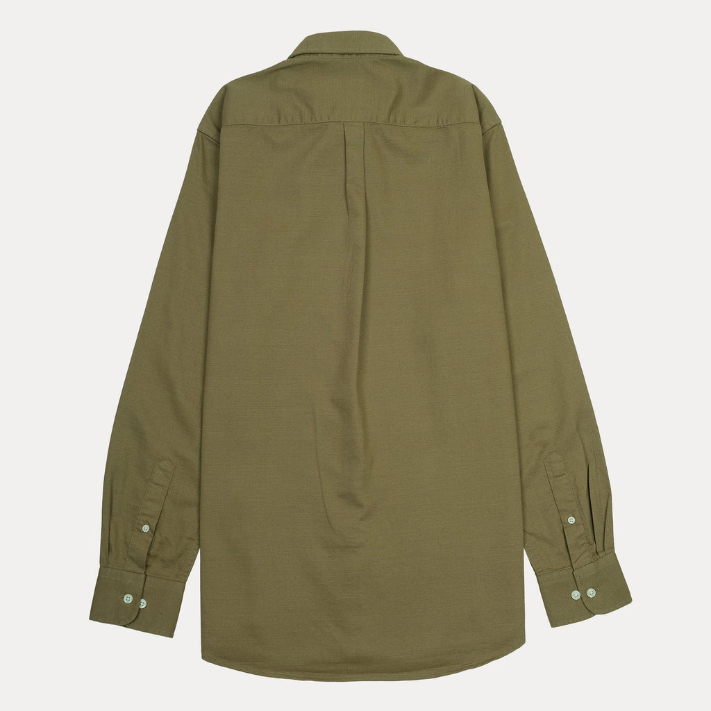 POLO RALPH LAUREN Classic Fit Olive Green Button-Up Shirt