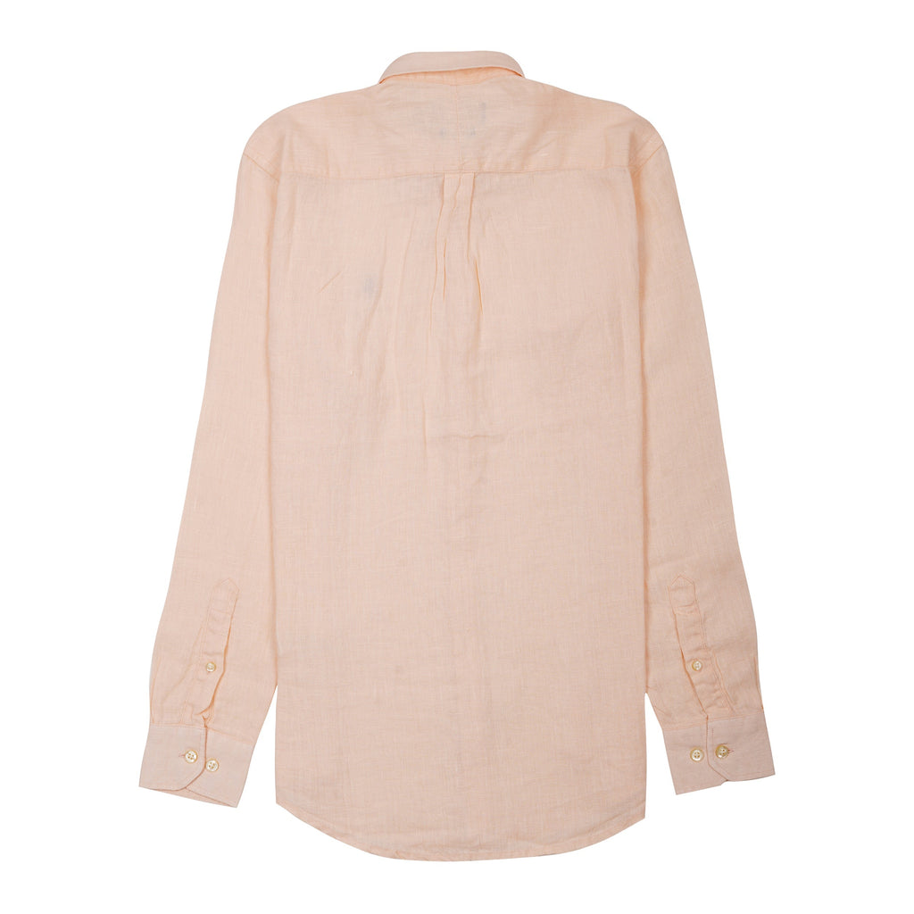 POLO RALPH LAUREN Sunset Coral Slim Fit Long Sleeve Linen Button-Down Shirt