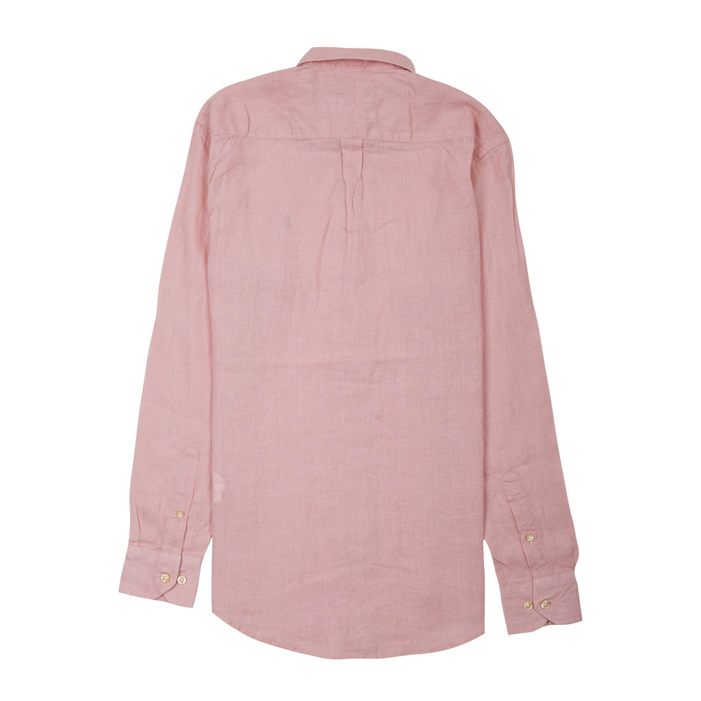 POLO RALPH LAUREN Blush Petal Tailored Fit Long Sleeve Linen Shirt