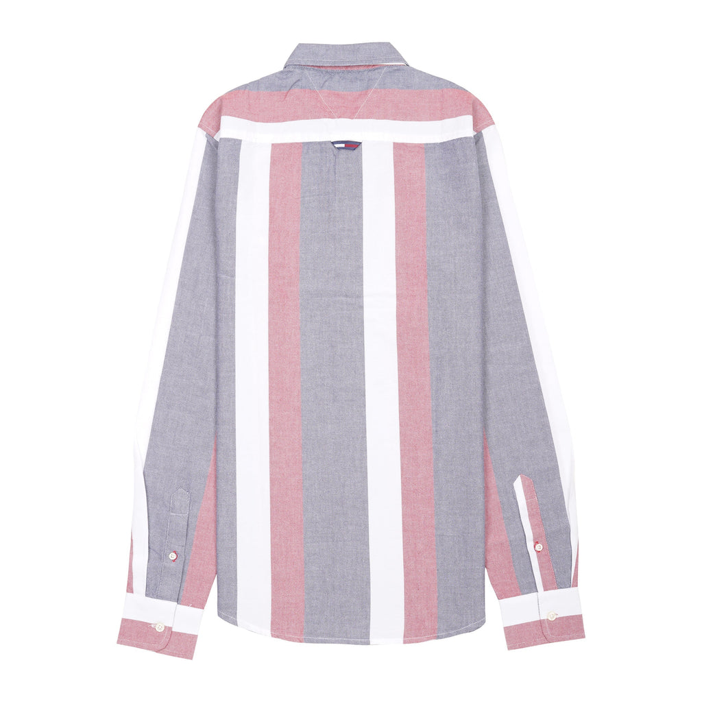 TOMMY JEANS Coral Mist Modern Fit Long Sleeve Striped Shirt