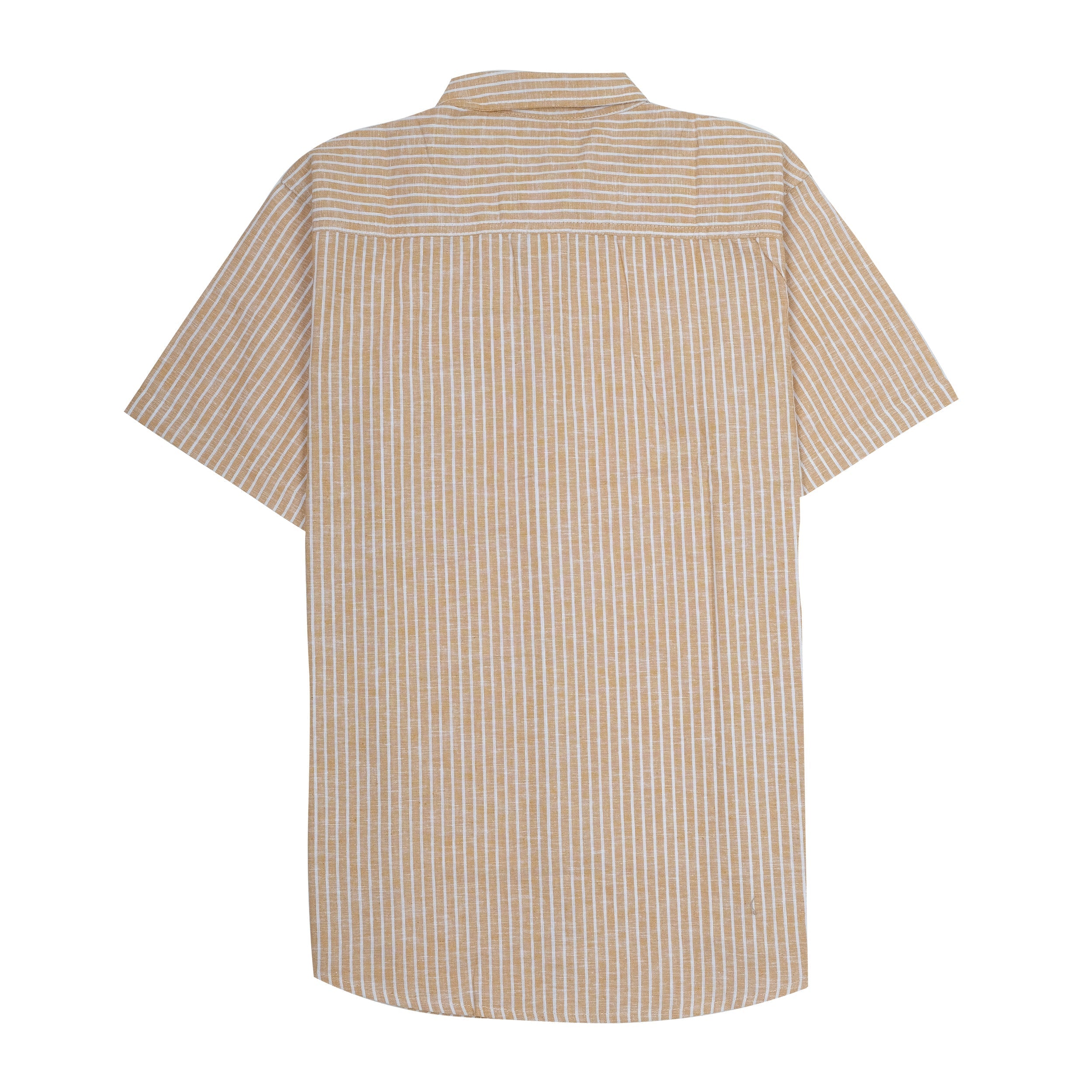 ZARA Golden Sunrise Easy Fit Short Sleeve Linen Shirt