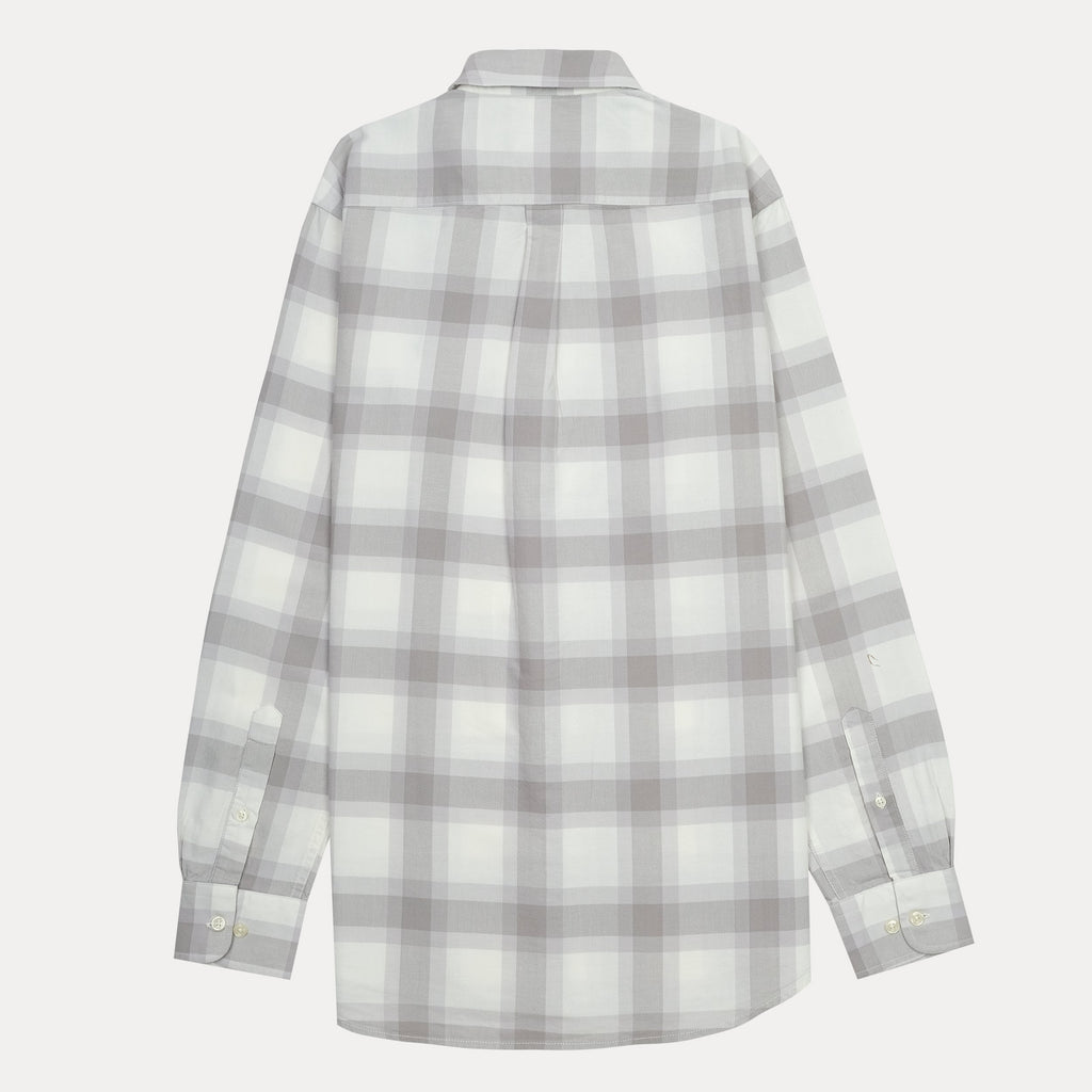 POLO RALPH LAUREN Silver Mist Custom Fit Long Sleeve Plaid Button-Up Shirt