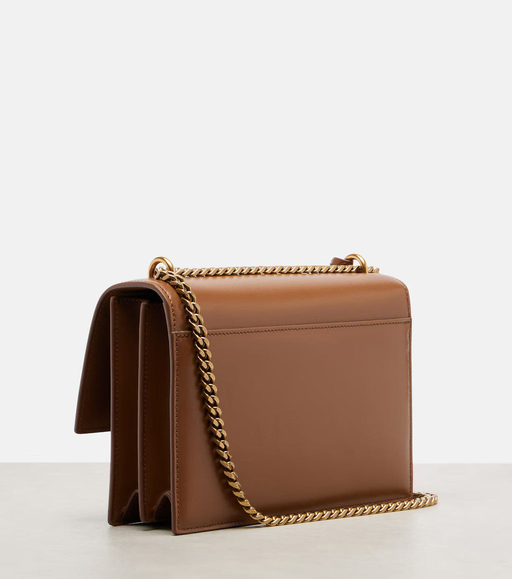 YSL Sunkissed Toffee Luxe Chain-Detail Crossbody Bag