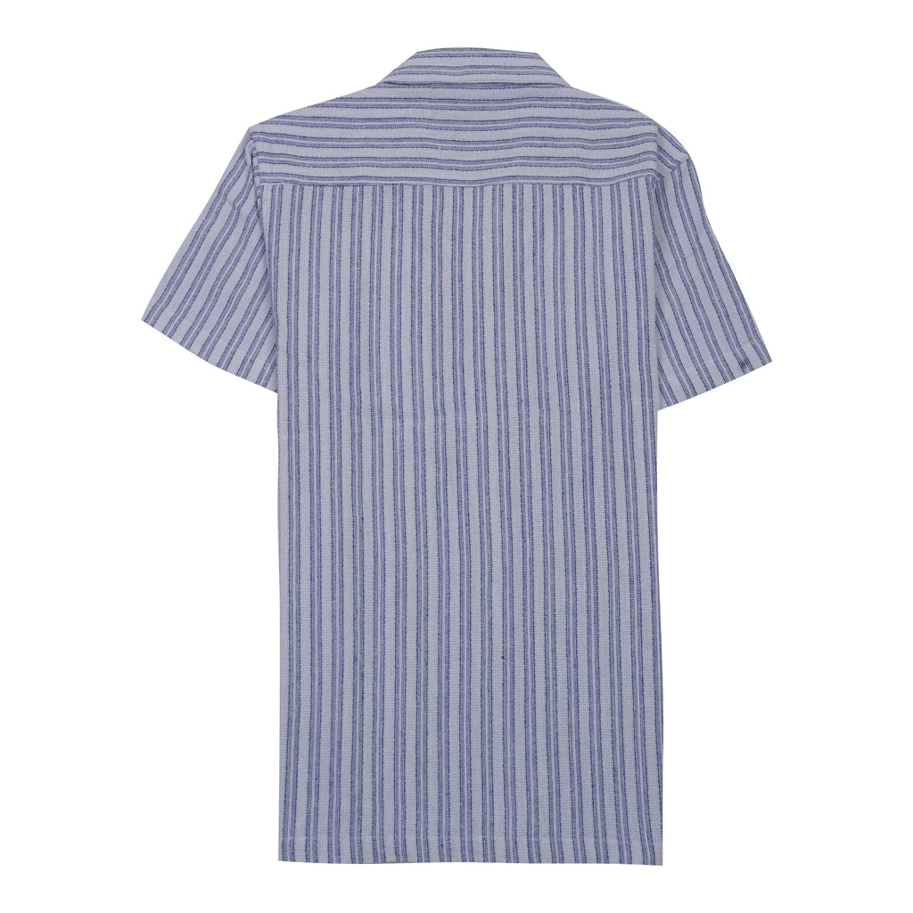 ZARA Serene Azure Tailored Fit Short Sleeve Button-Up Shirt