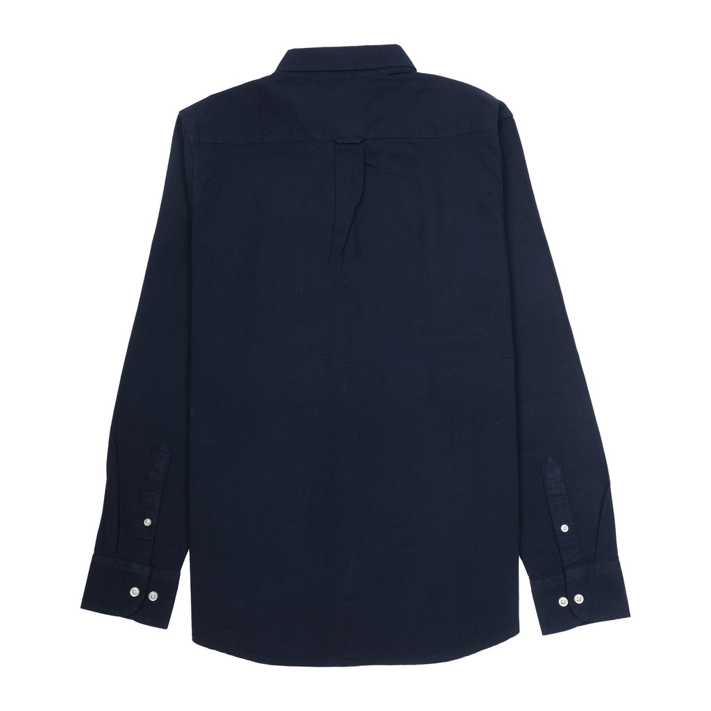 SUPERDRY Deep Sea Navy Regular Fit Button-Up Shirt with Logo