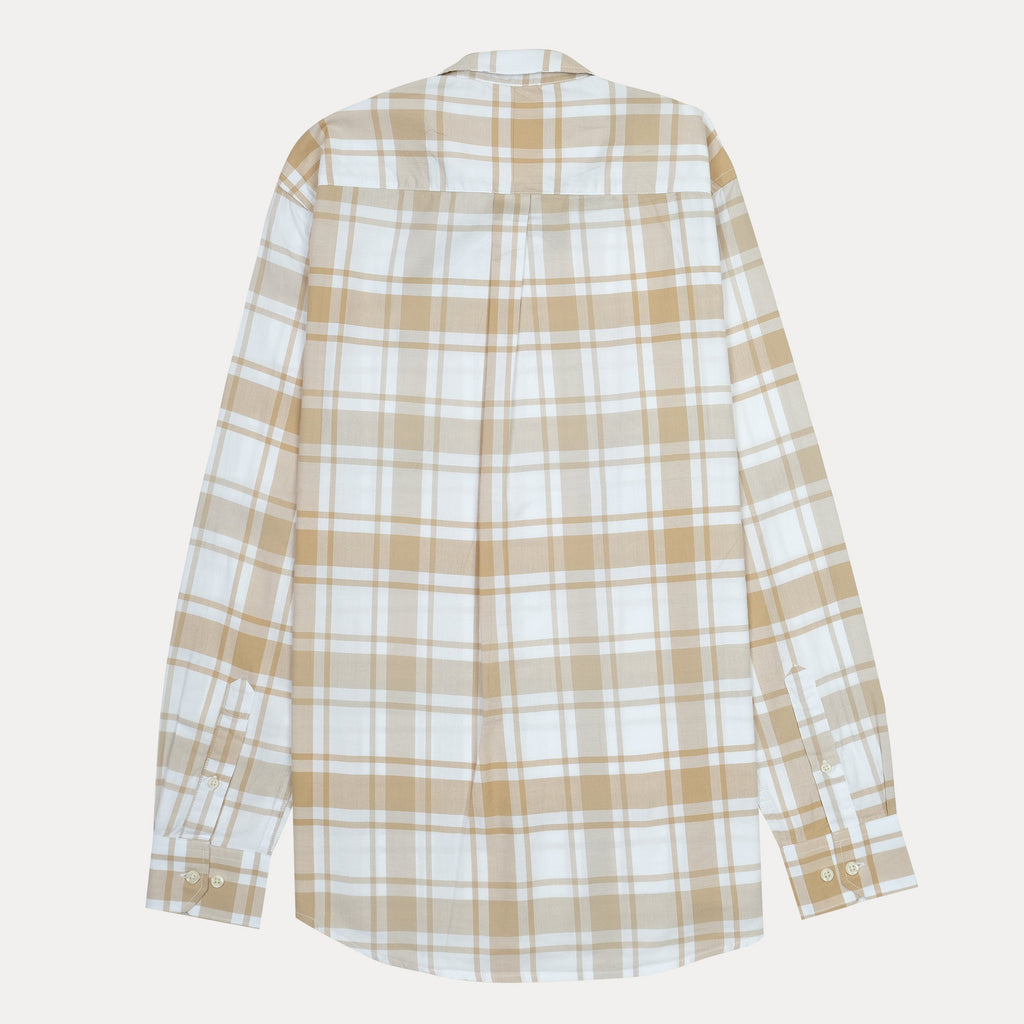 POLO RALPH LAUREN Sandstone Cream Tailored Fit Long Sleeve Plaid Shirt