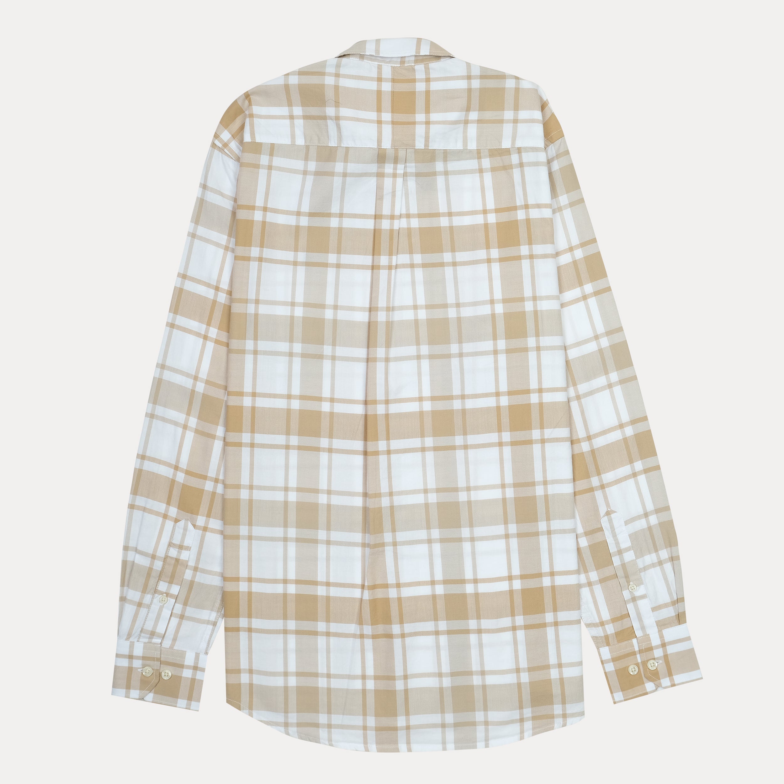POLO RALPH LAUREN Sandstone Cream Tailored Fit Long Sleeve Plaid Shirt