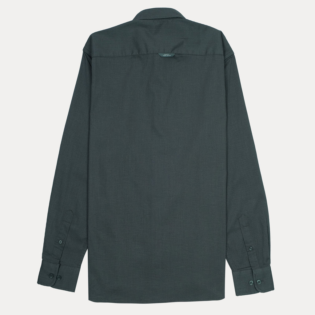 ARMANI EXCHANGE Mystic Teal Tailored Fit Long Sleeve Textured Shirt