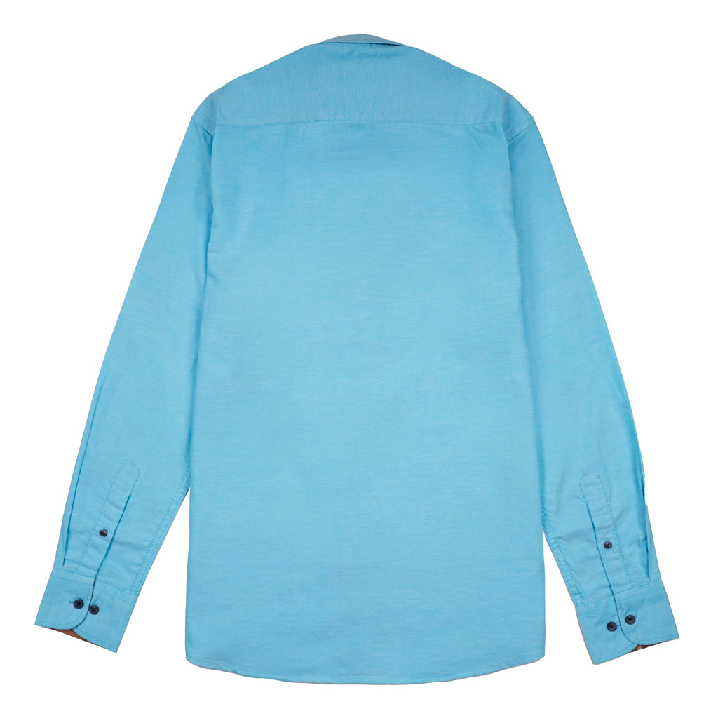 BURBERRY Astral Aqua Tailored Fit Long Sleeve Shirt