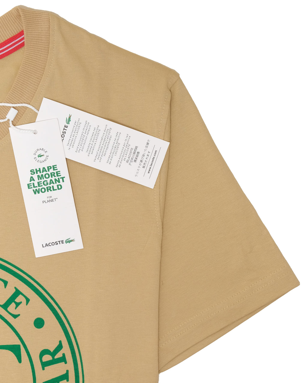 LACOSTE Golden Sand Classic Fit Short Sleeve Graphic Tee
