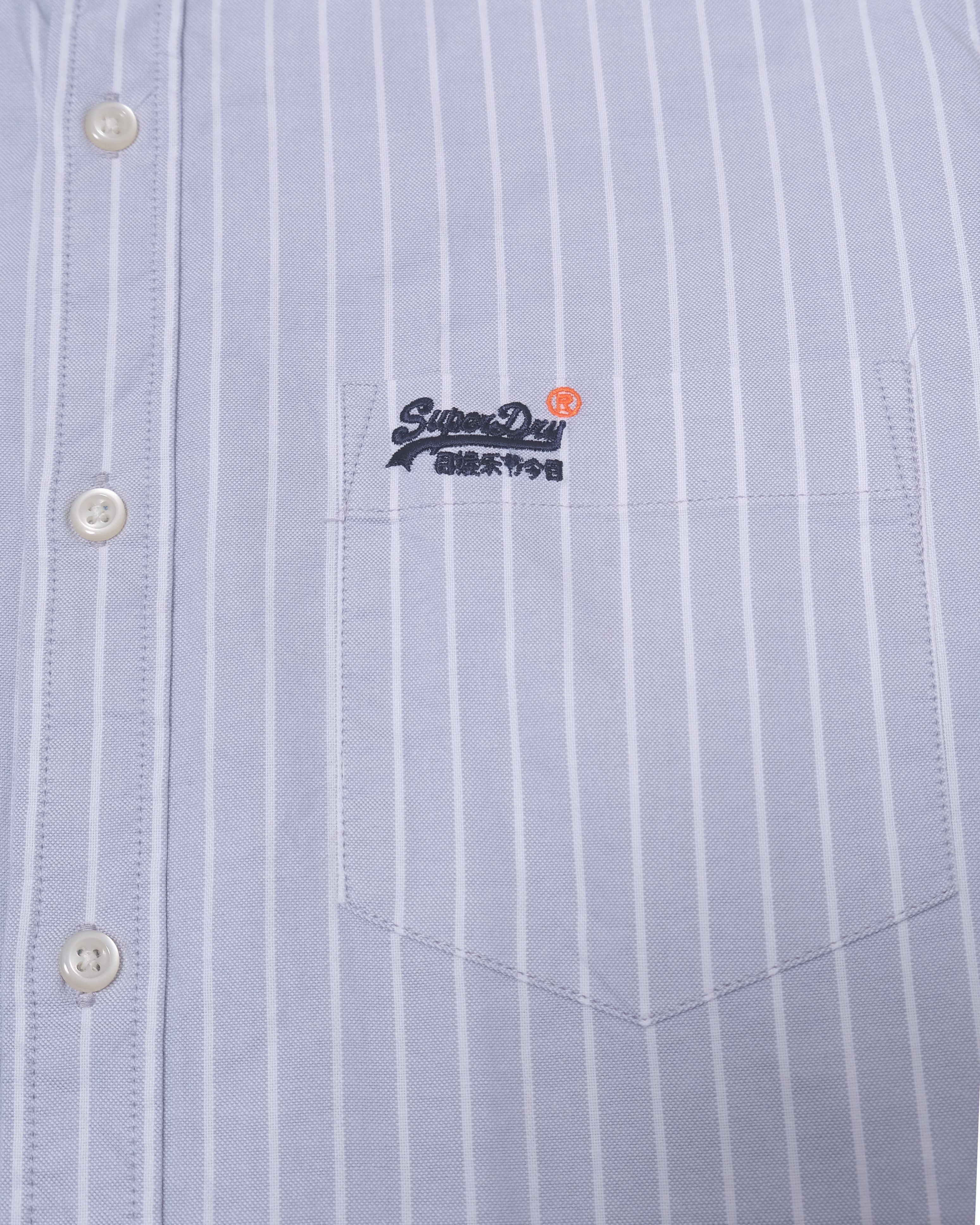 SUPERDRY Silver Mist Classic Fit Long Sleeve Oxford Shirt