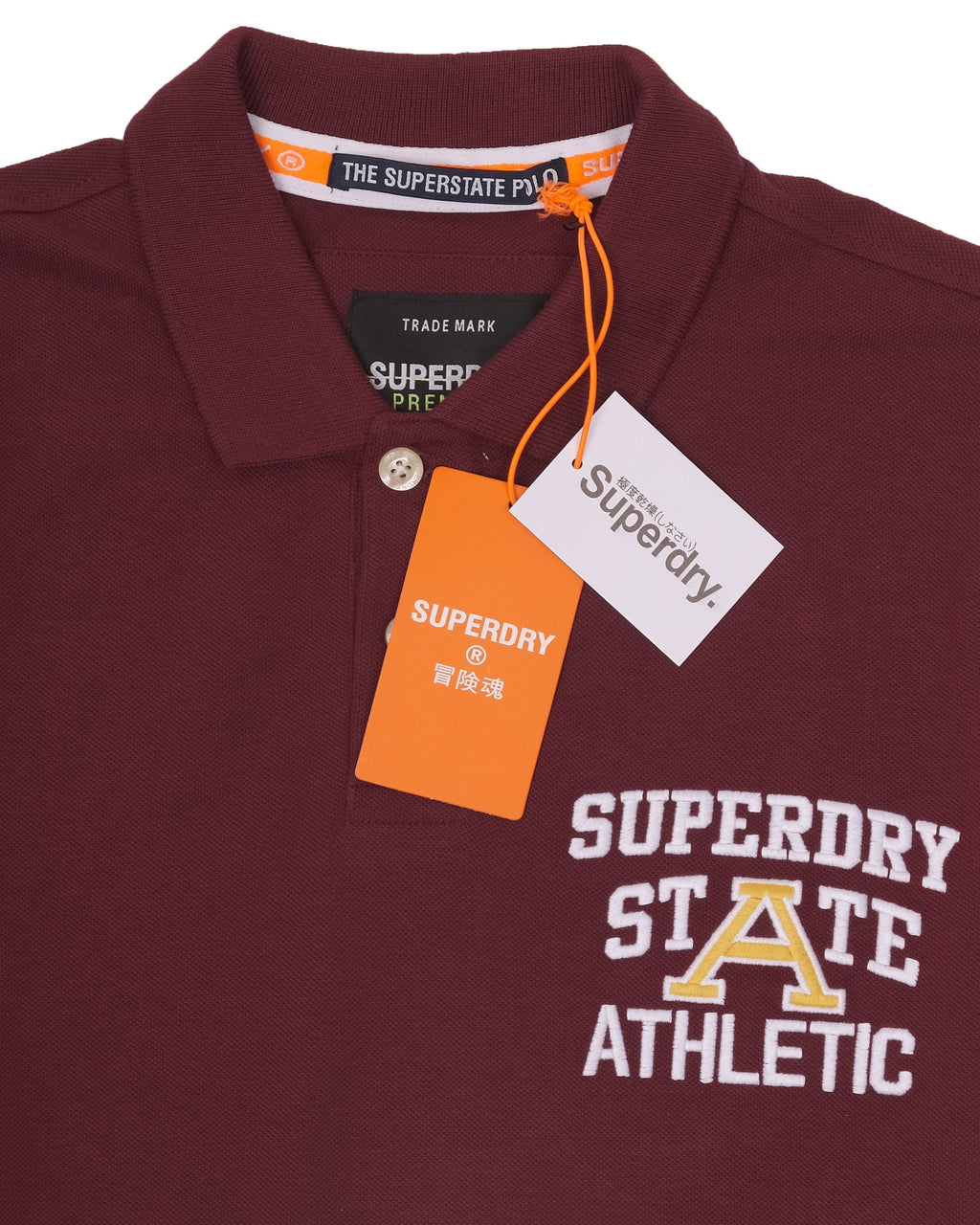 SUPERDRY Garnet Red Slim Fit Embroidered Polo Shirt