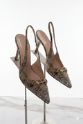 GUCCI Luminous Amber Elegant Fit Slingback Heels