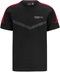 PUMA Onyx Shadow Slim Fit Crew Neck Tee with Crimson Chevron Panels