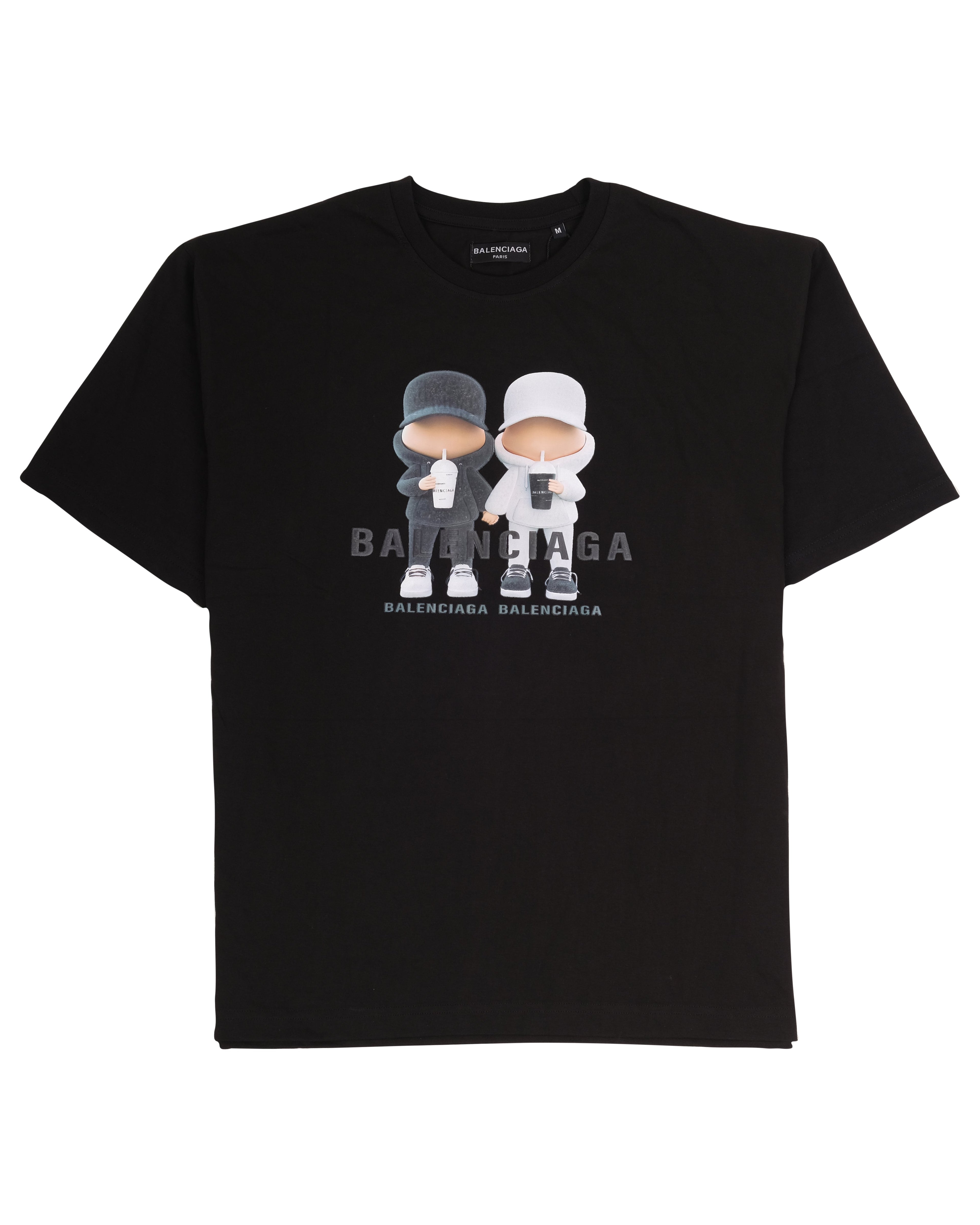BALENCIAGA Midnight Noir Graphic Oversized Short Sleeve Tee