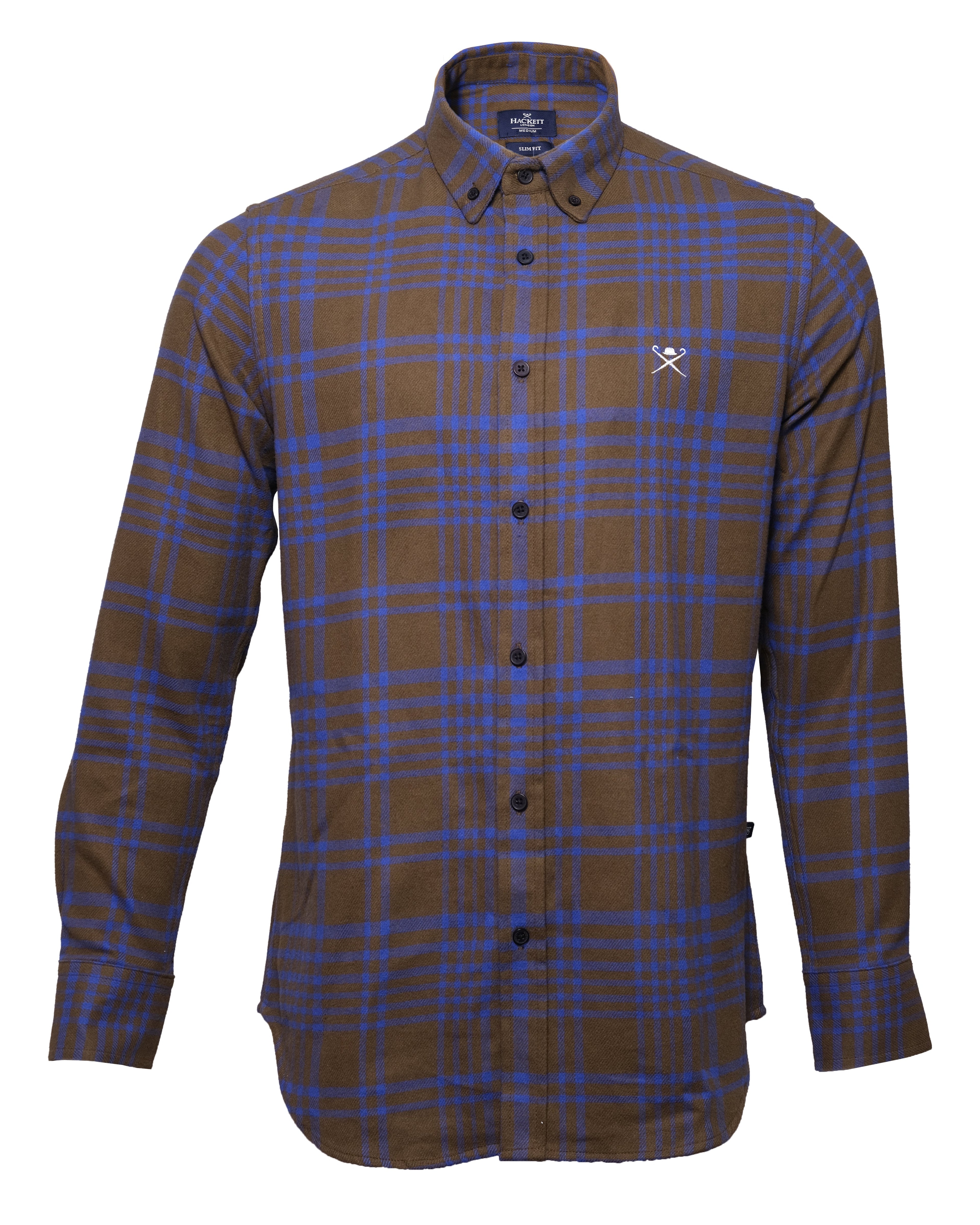 HACKETT LONDON Rustic Chestnut Slim Fit Brushed Cotton Button-Down Shirt
