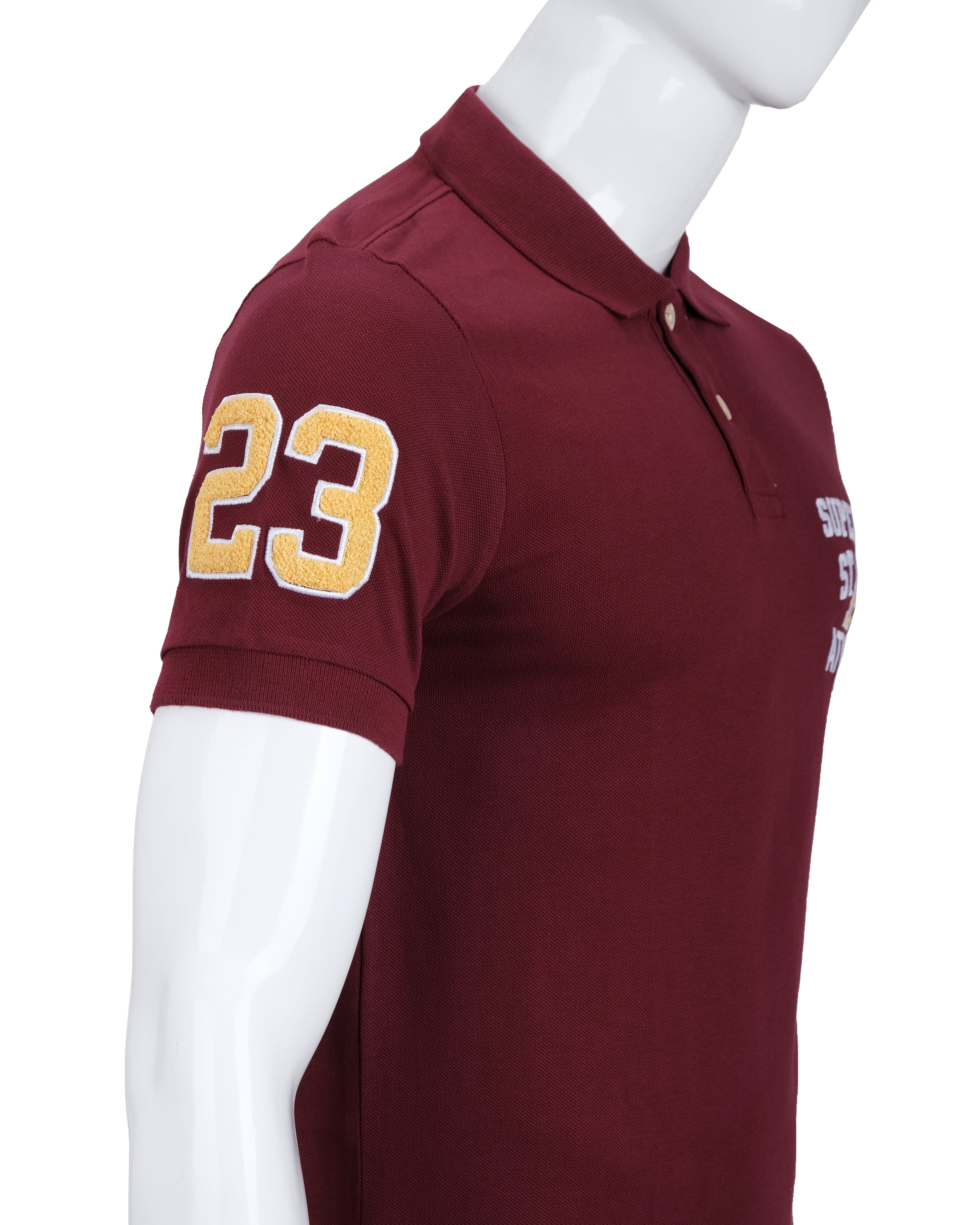 SUPERDRY Garnet Red Slim Fit Embroidered Polo Shirt