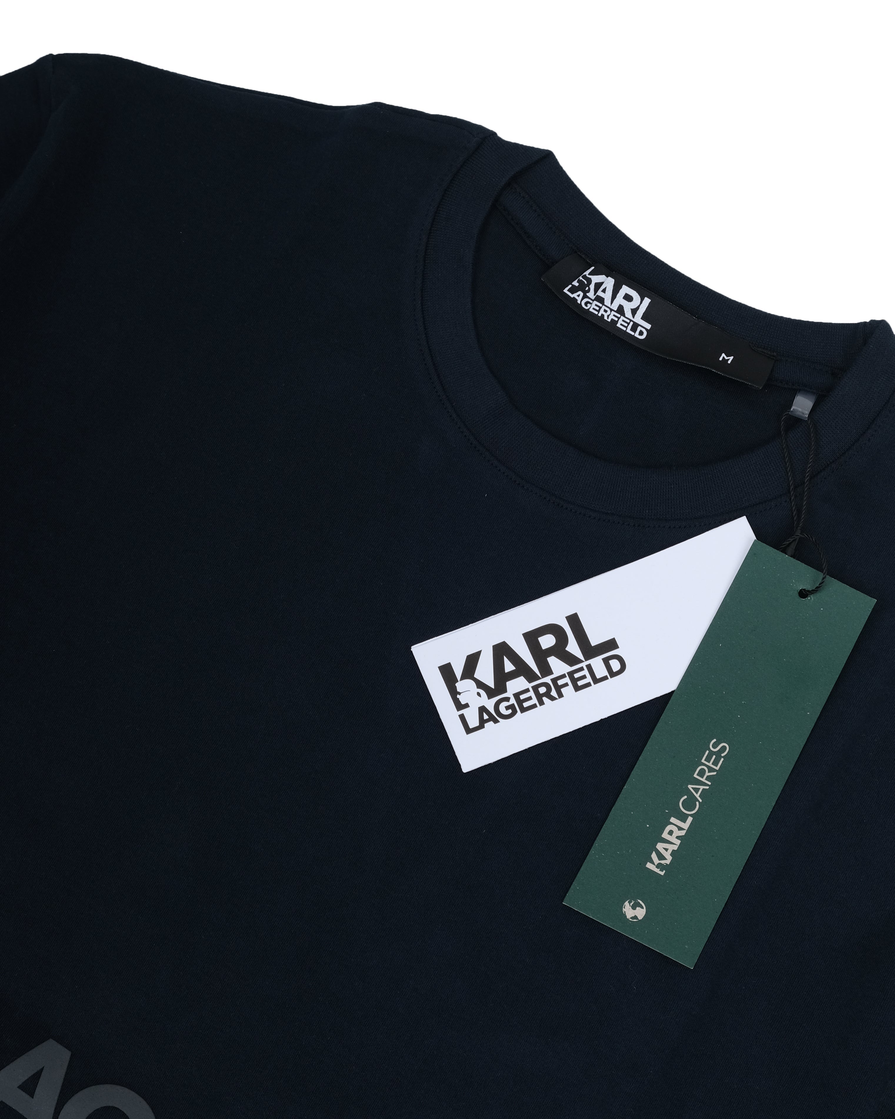 KARL LAGERFELD Midnight Navy Luxe Graphic Crewneck Tee